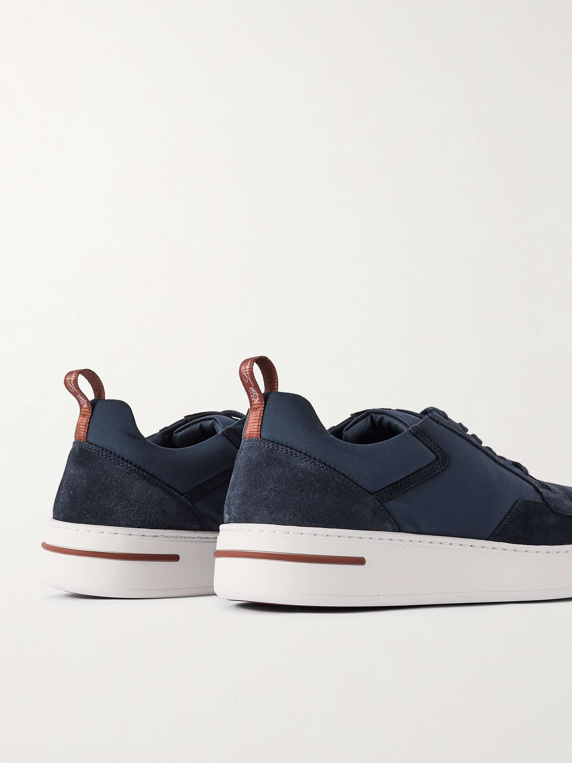 LORO PIANA Newport Suede-Trimmed Shell Sneakers