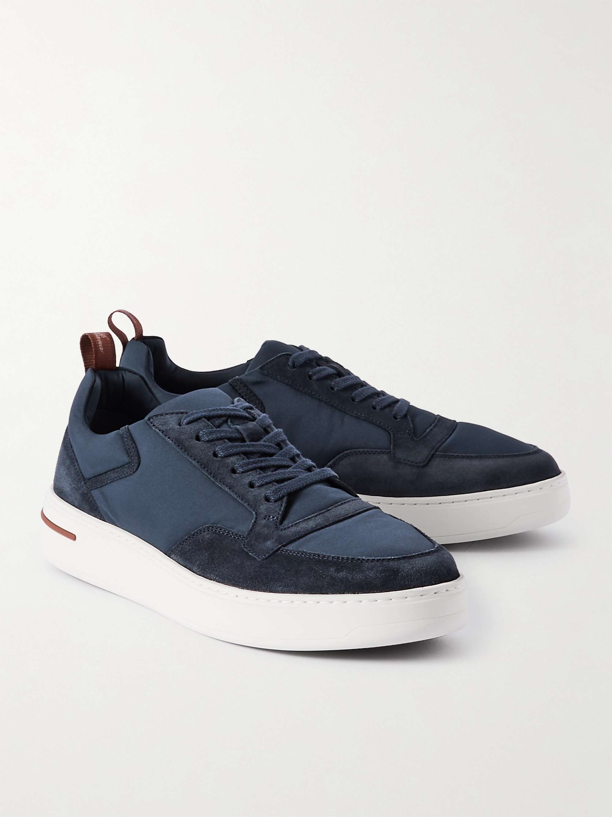 LORO PIANA Newport Suede-Trimmed Shell Sneakers