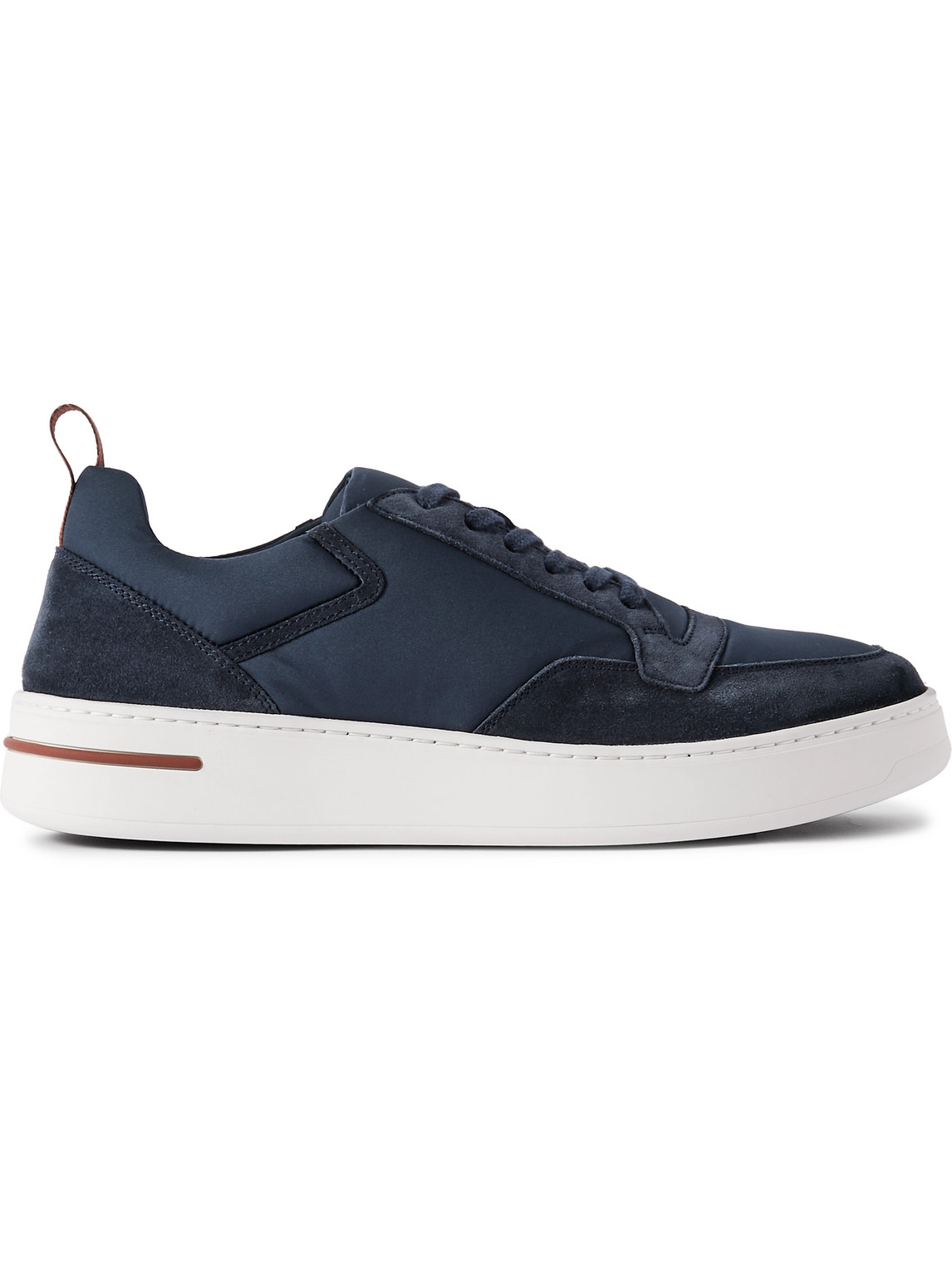 Loro Piana Newport Walk Storm System® Suede-trimmed Shell Sneakers In Navy