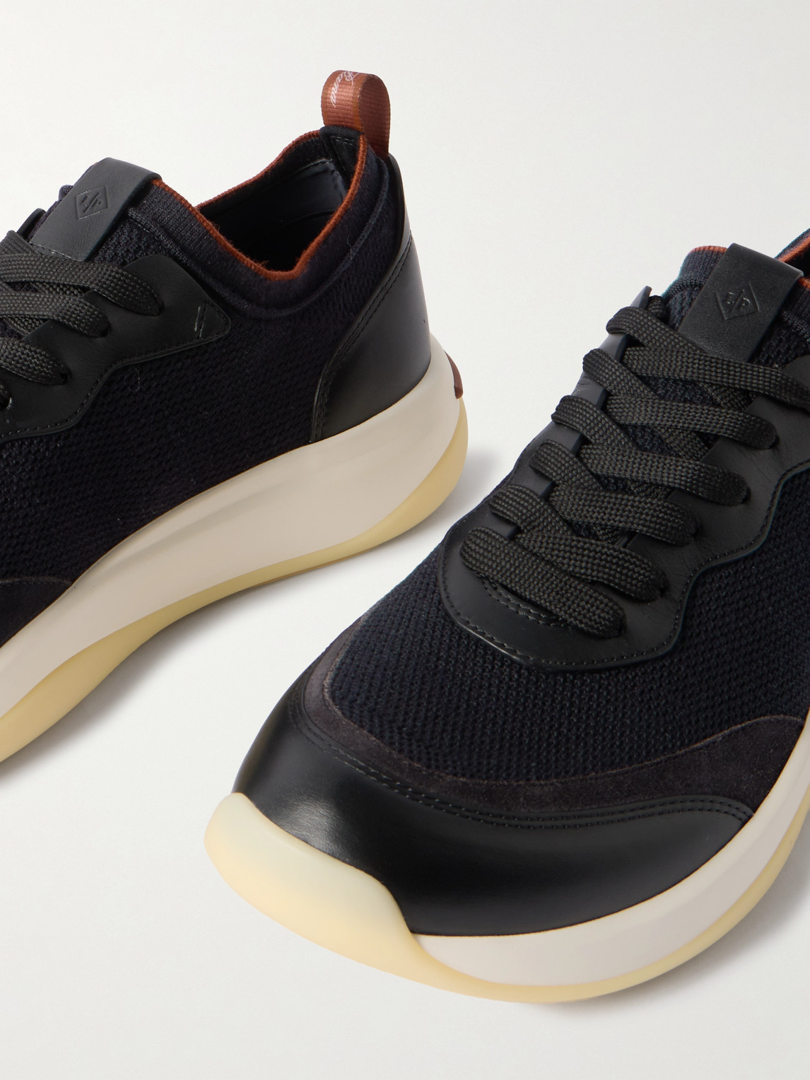 LORO PIANA 410 LP WALK LEATHER-TRIMMED WISH® WOOL SNEAKERS