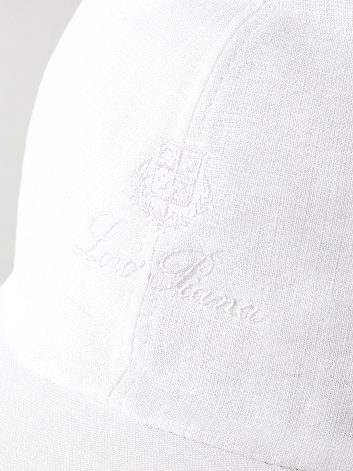 Shop Loro Piana Logo-embroidered Linen Baseball Cap In White