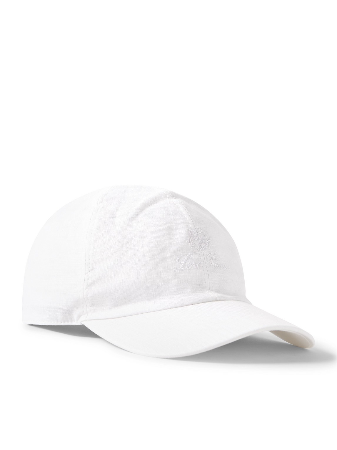 LORO PIANA LOGO-EMBROIDERED LINEN BASEBALL CAP