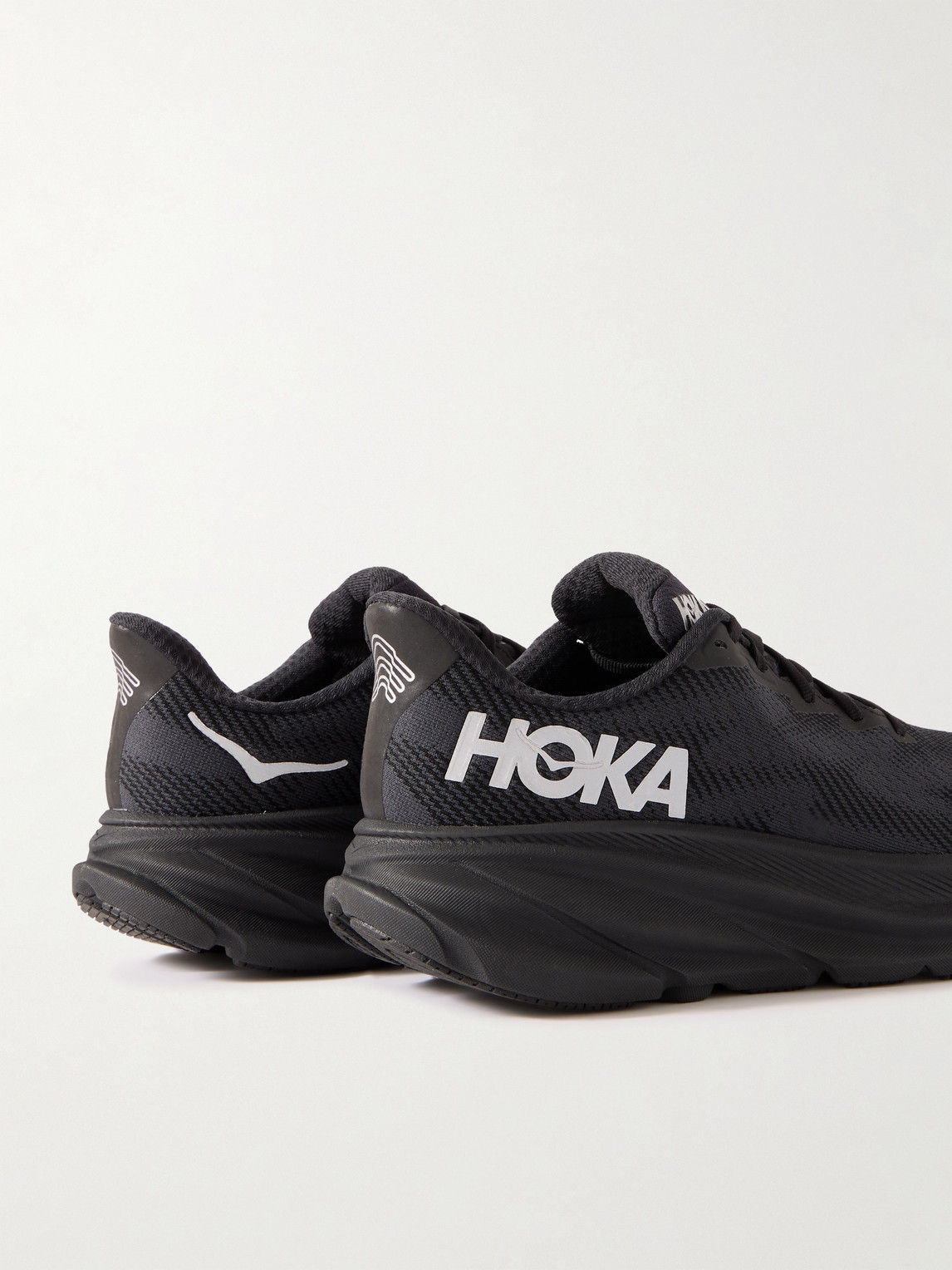 Hoka Clifton 9 Rubber-trimmed Recycled-gore-tex Invisible Fit Sneakers In Black