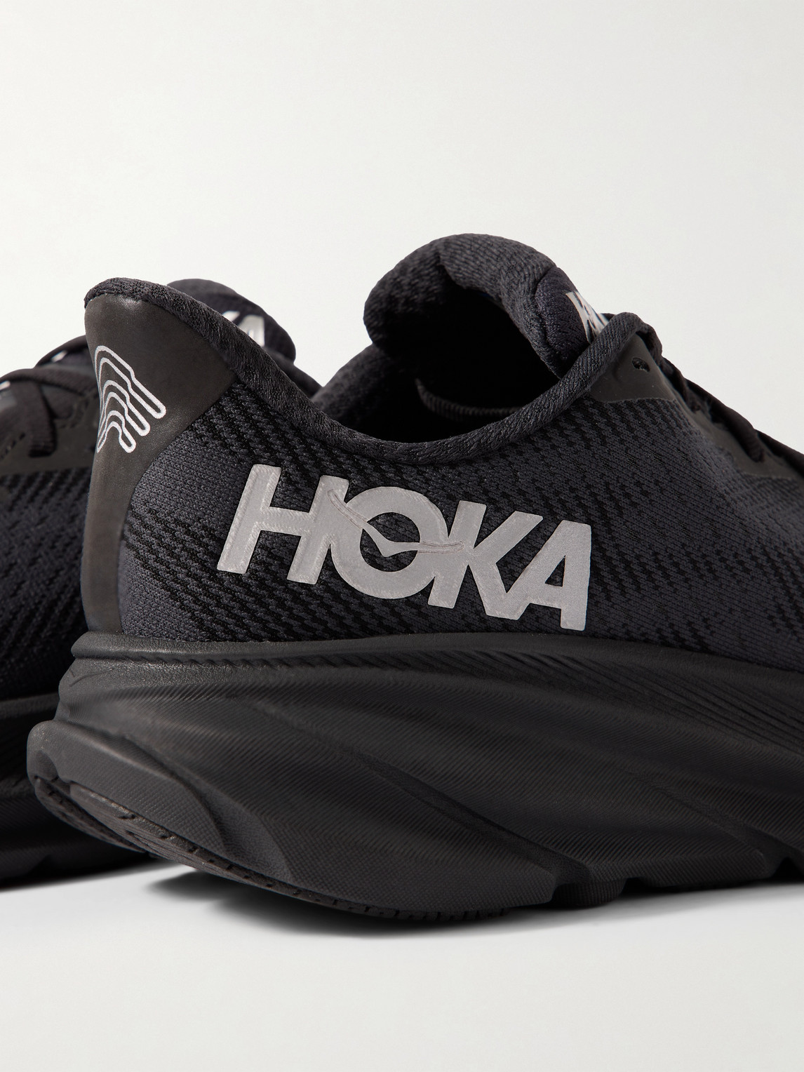 Hoka Clifton 9 Rubber-trimmed Recycled-gore-tex Invisible Fit Sneakers In Black