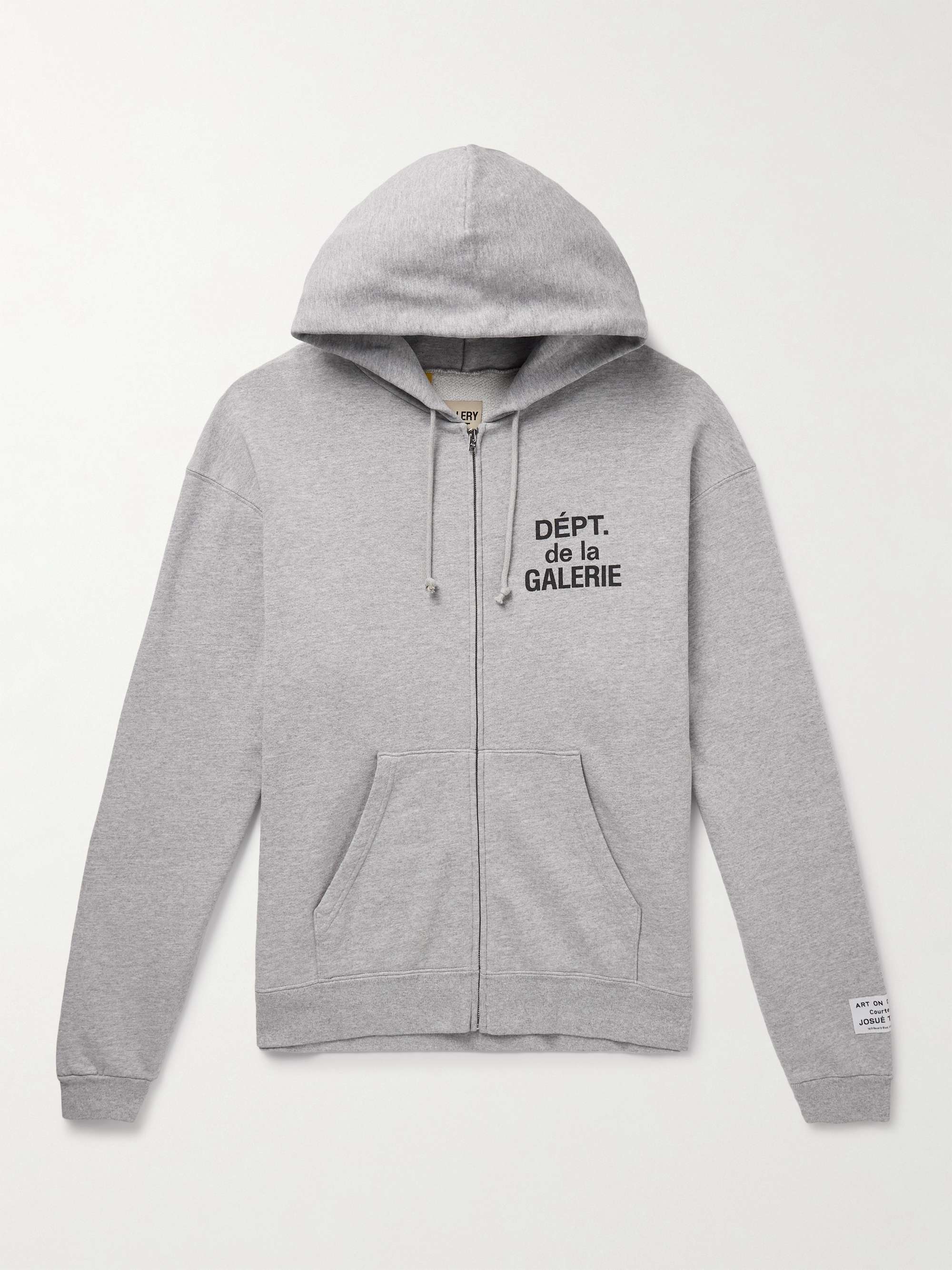Printed cotton-blend hoodie
