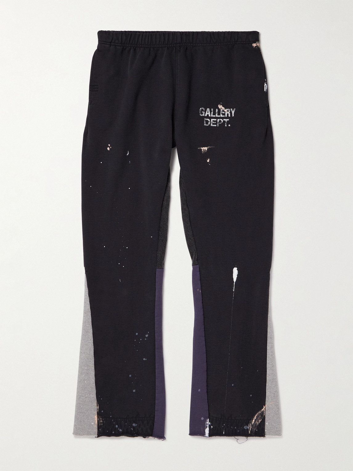 Gallery Dept. Flared Paint-Splattered Panelled Logo-Print Cotton-Jersey Sweatpants - Men