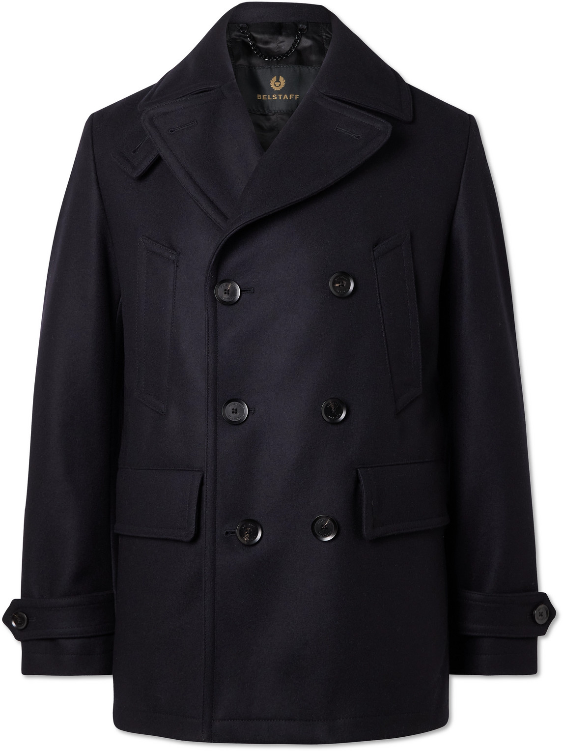 Belstaff Milford Double-breasted Wool-blend Coat In Blue