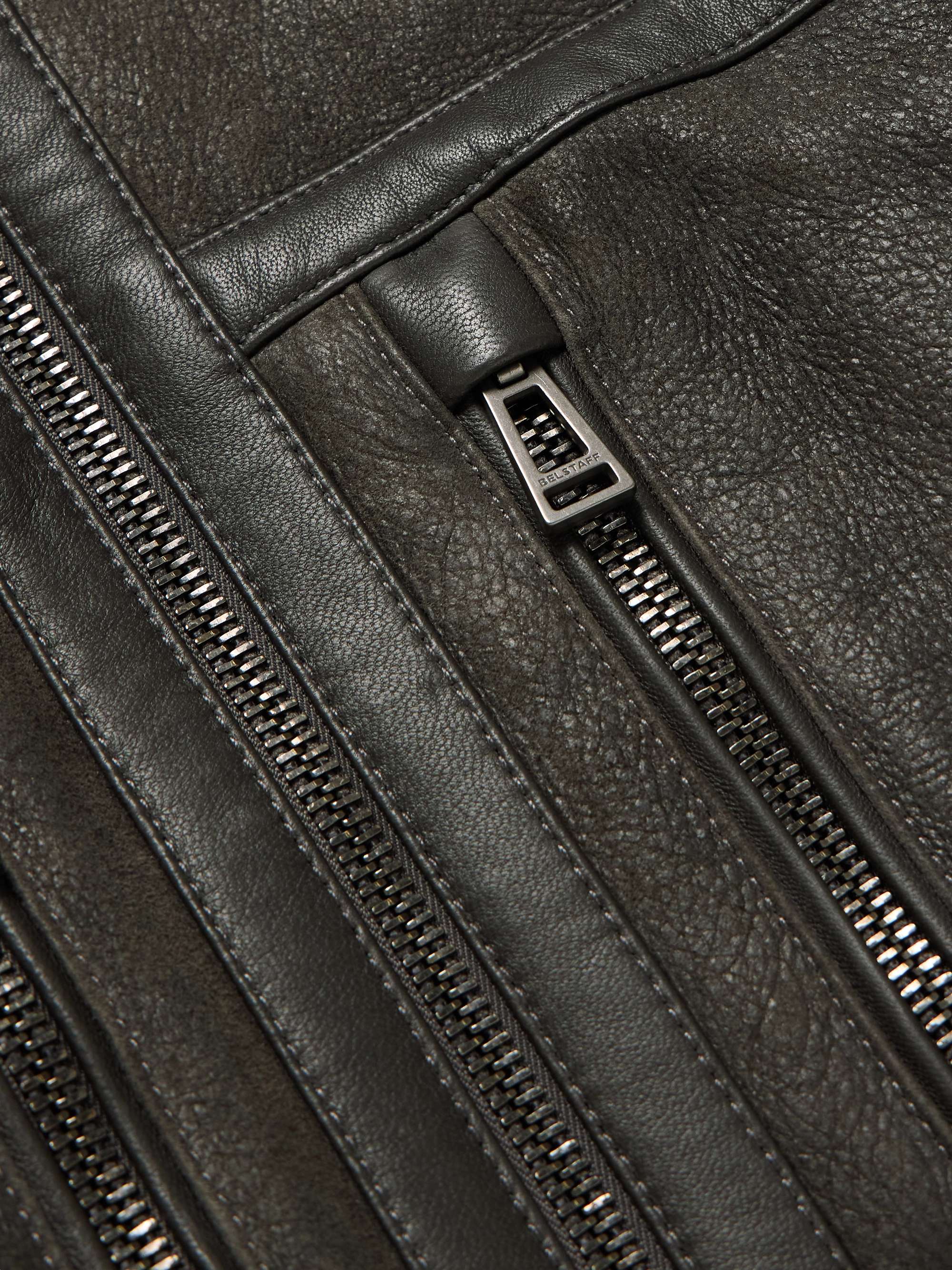 BELSTAFF Tundra  Shearling-Trimmed Leather Jacket