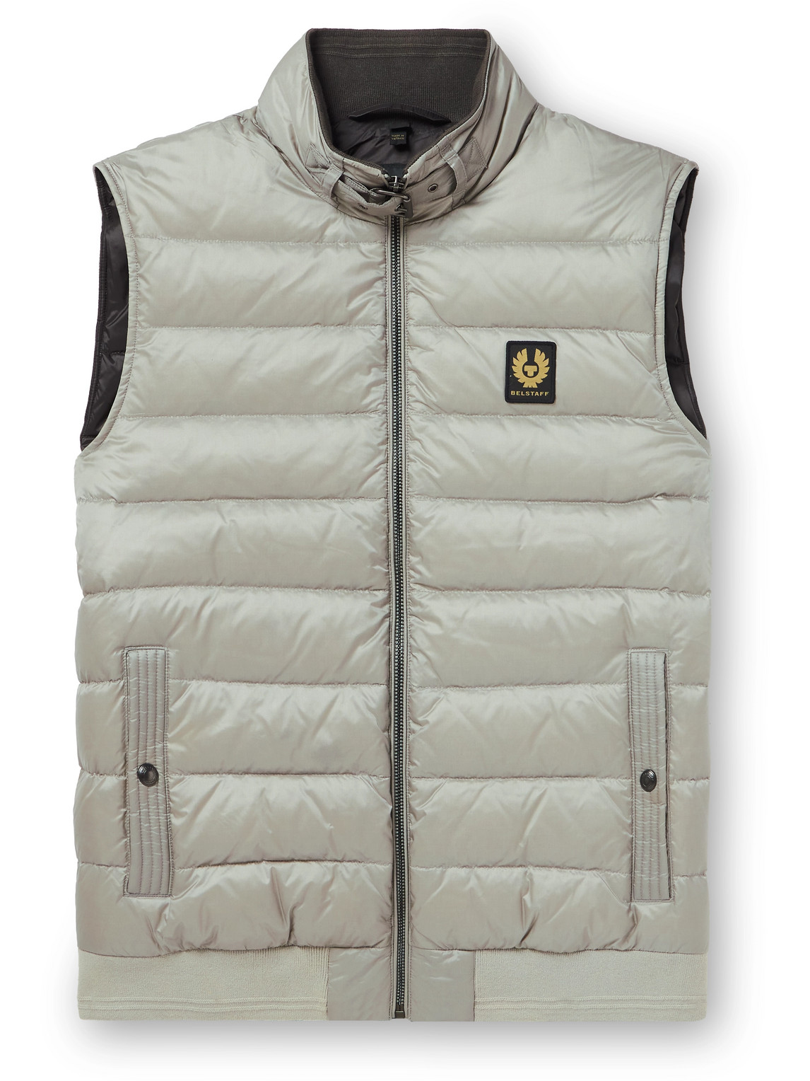Belstaff Circuit Logo-appliquéd Padded Shell Down Gilet In Grey