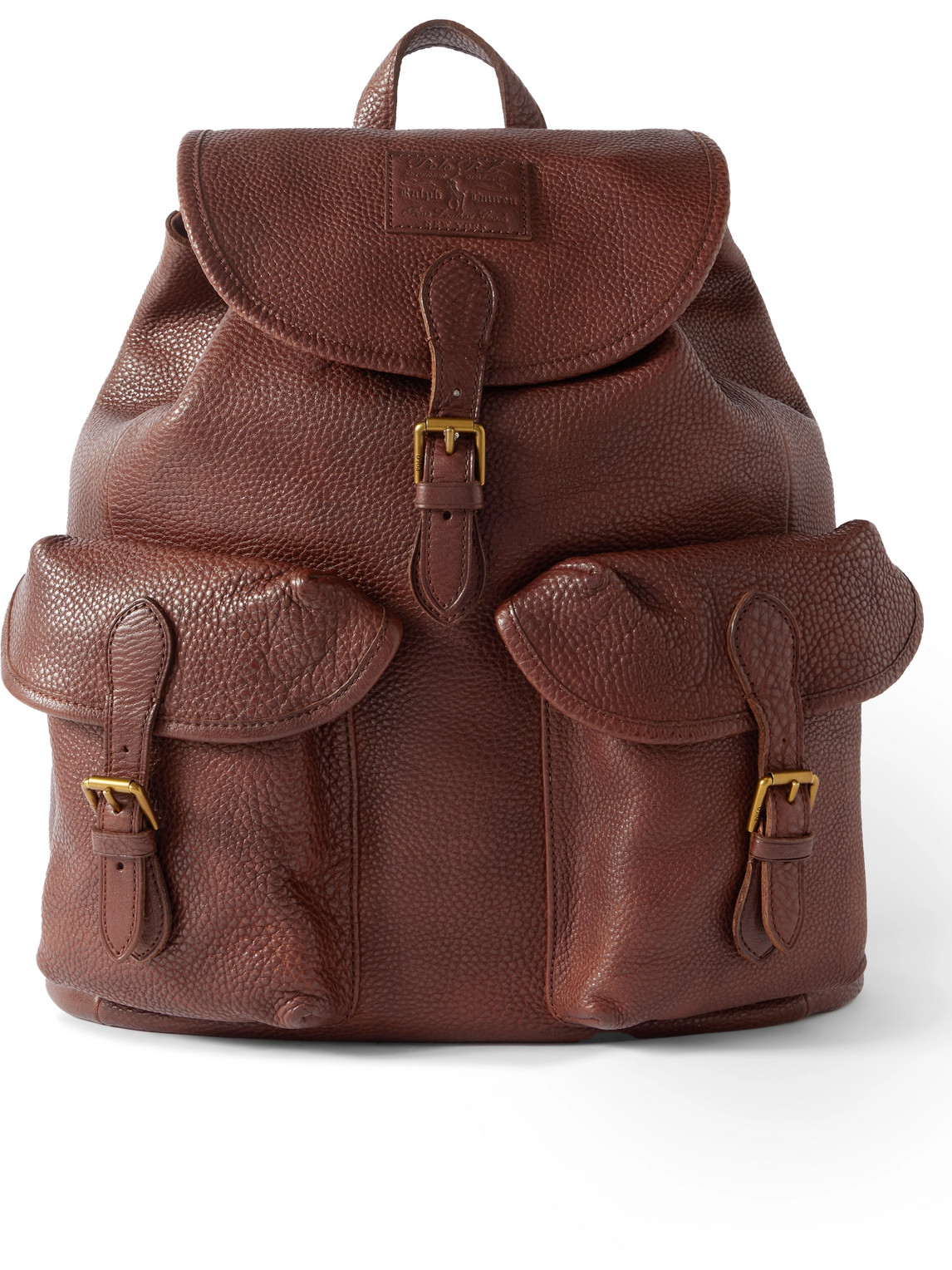 Heritage Logo-Debossed Full-Grain Leather Backpack
