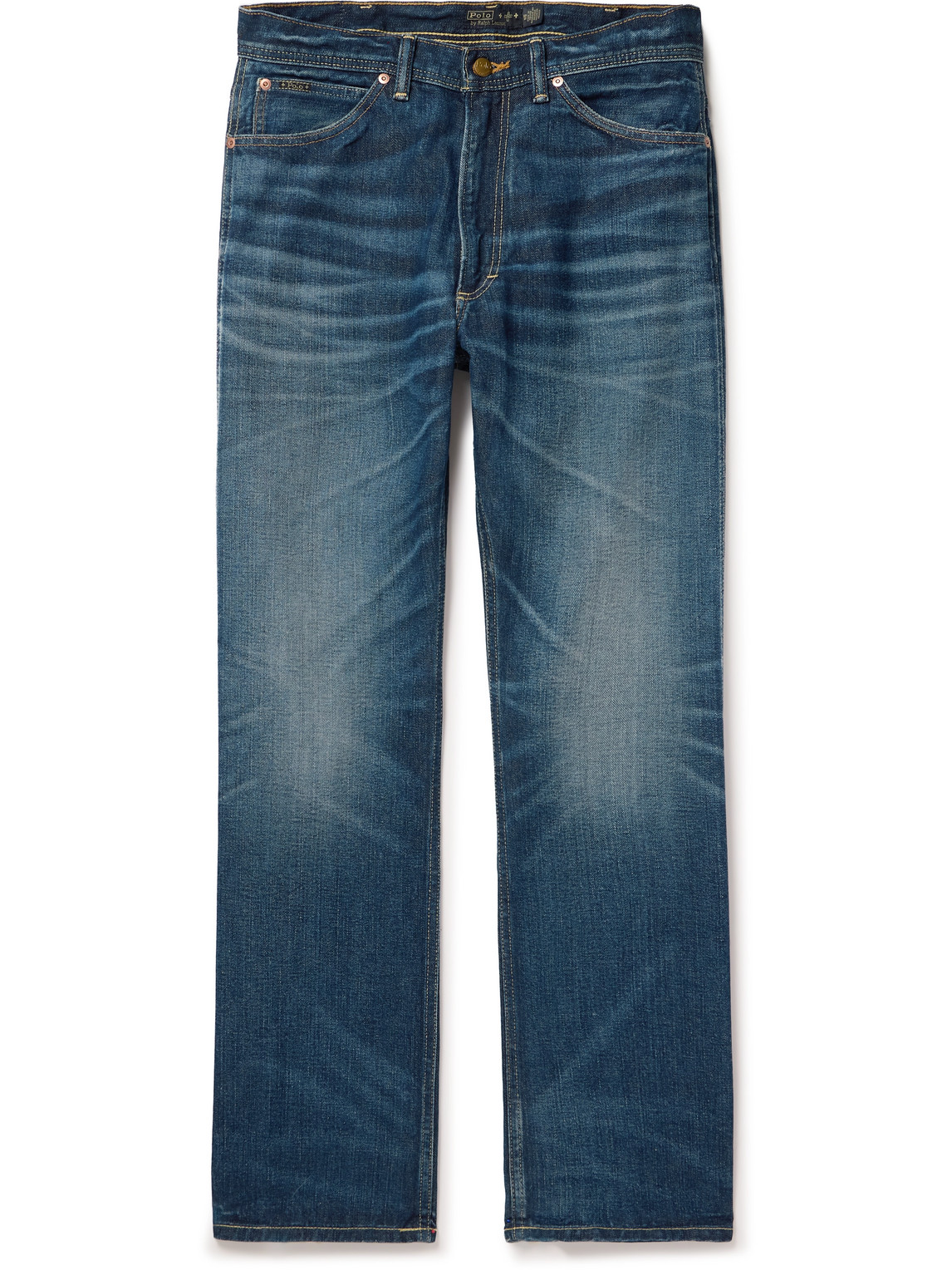 Polo Ralph Lauren Naiomi Glasses Slim-fit Bootcut Jeans In Blue