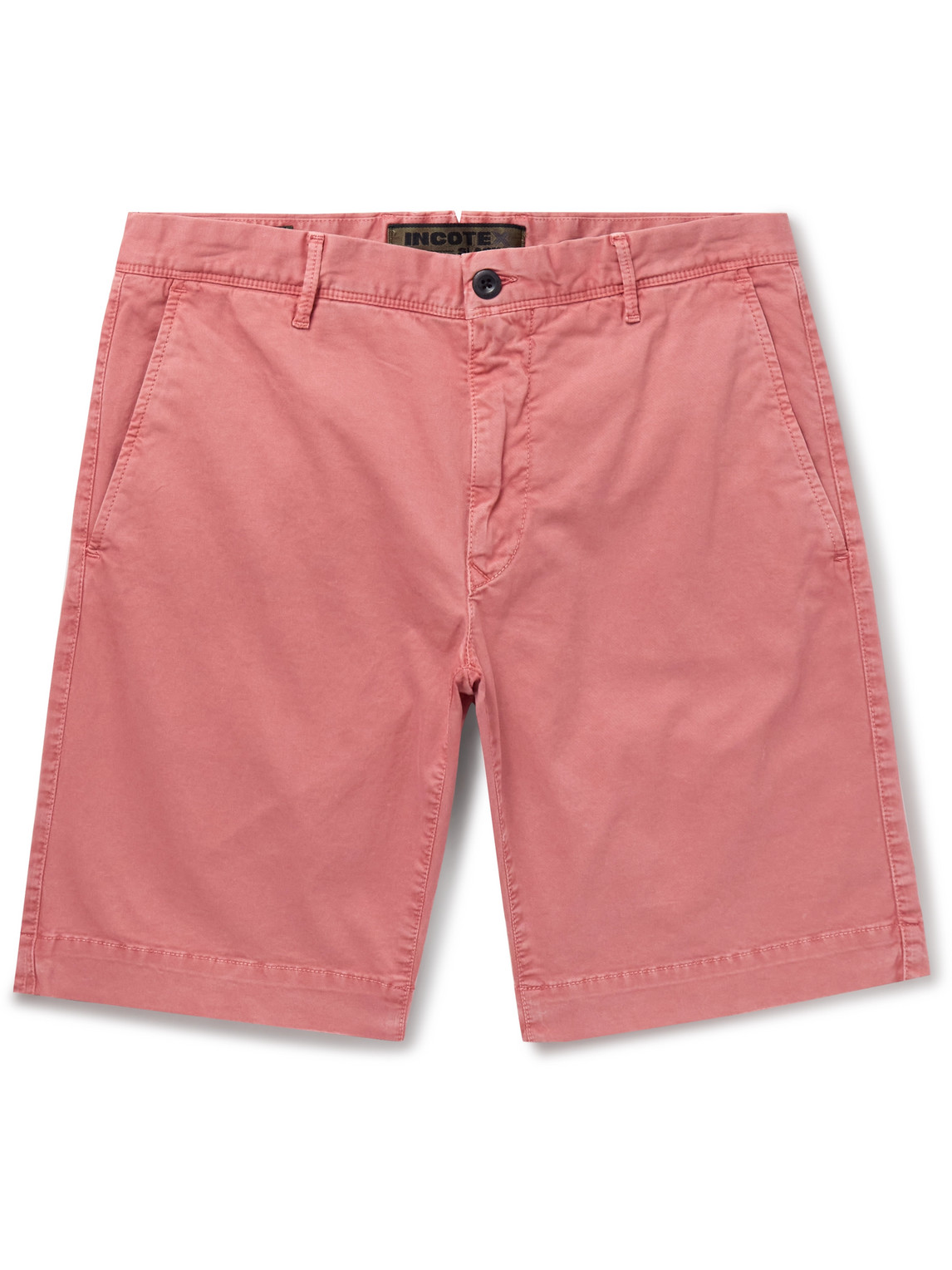 Incotex Slim-fit Cotton-twill Bermuda Shorts In Pink