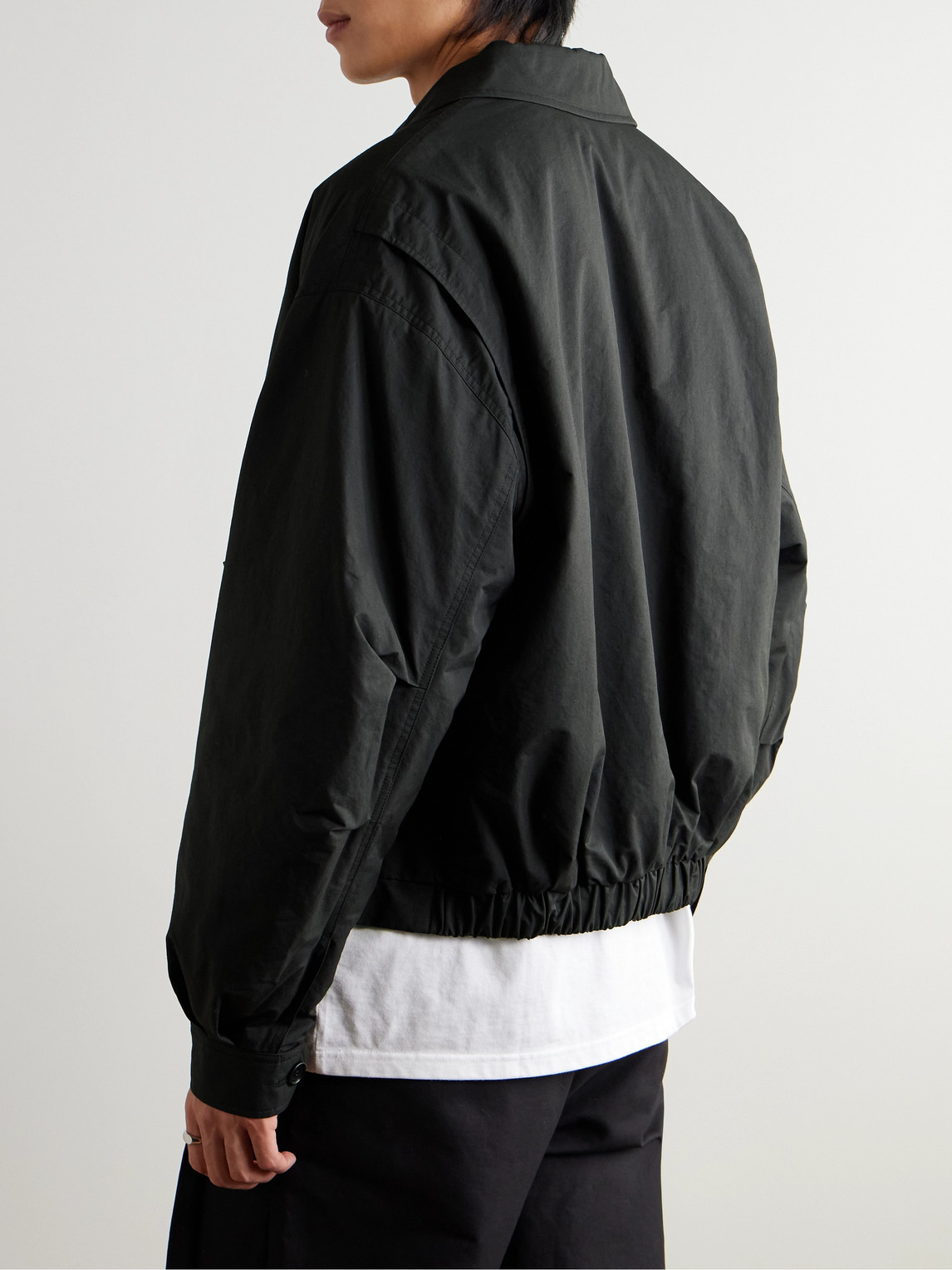 Shop Amomento Padded Cotton-blend Shell Bomber Jacket In Black