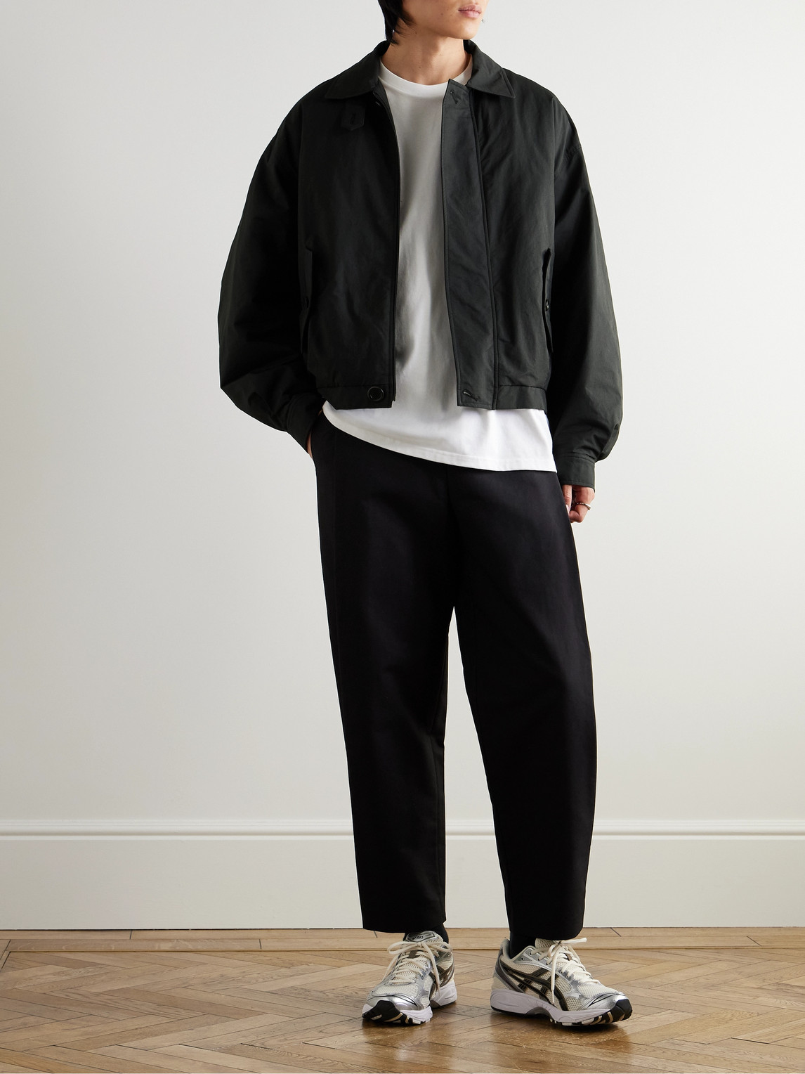 Shop Amomento Padded Cotton-blend Shell Bomber Jacket In Black