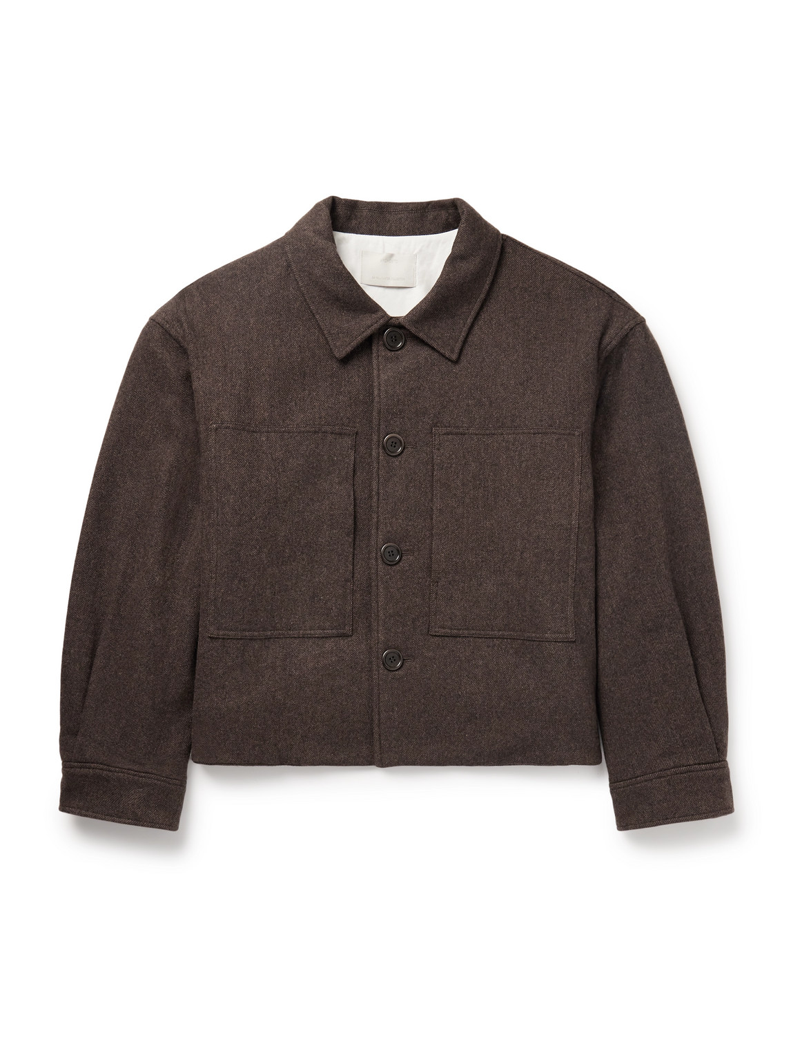 Amomento Padded Wool-blend Twill Jacket In Brown