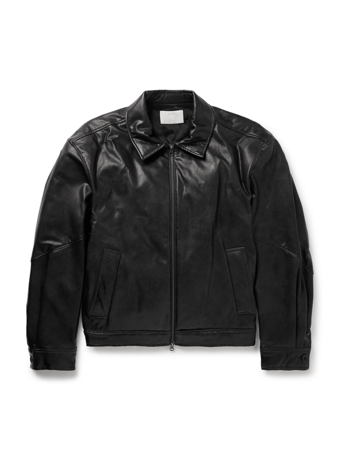 Amomento Padded Crinkled Faux Leather Blouson Jacket In Black