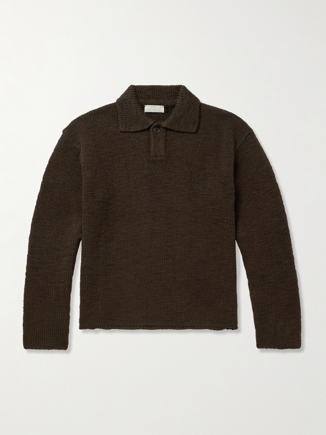 Amomento Wool Polo Shirt In Brown
