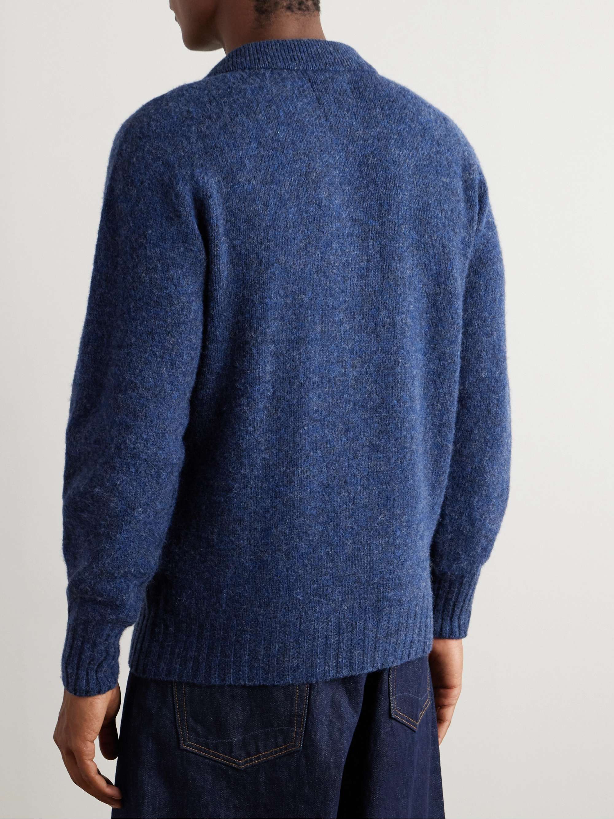 HOWLIN' Ghost Pressure Brushed-Wool Polo Shirt