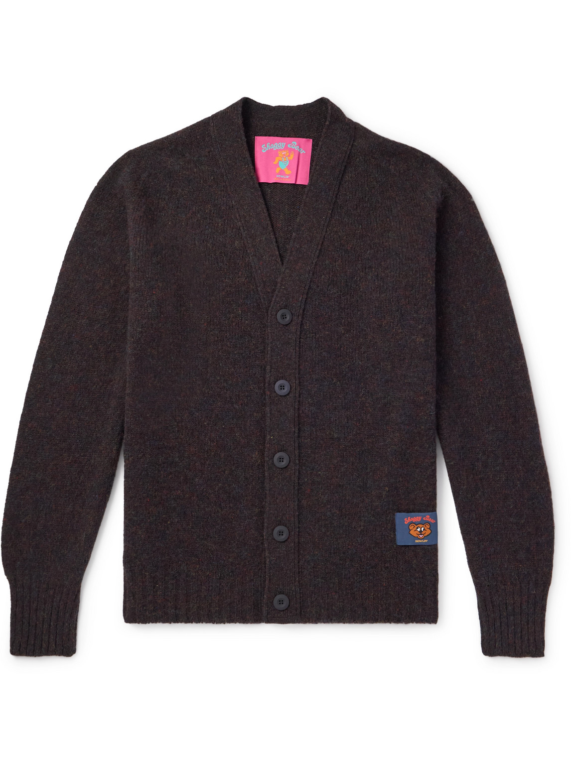 Howlin' Shaggy Bear Logo-appliquéd Wool Cardigan In Brown
