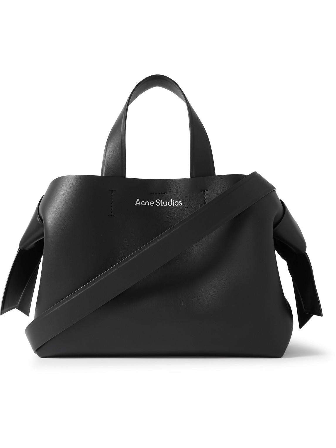 Acne Studios Musubi Knotted Leather Tote Bag In Black