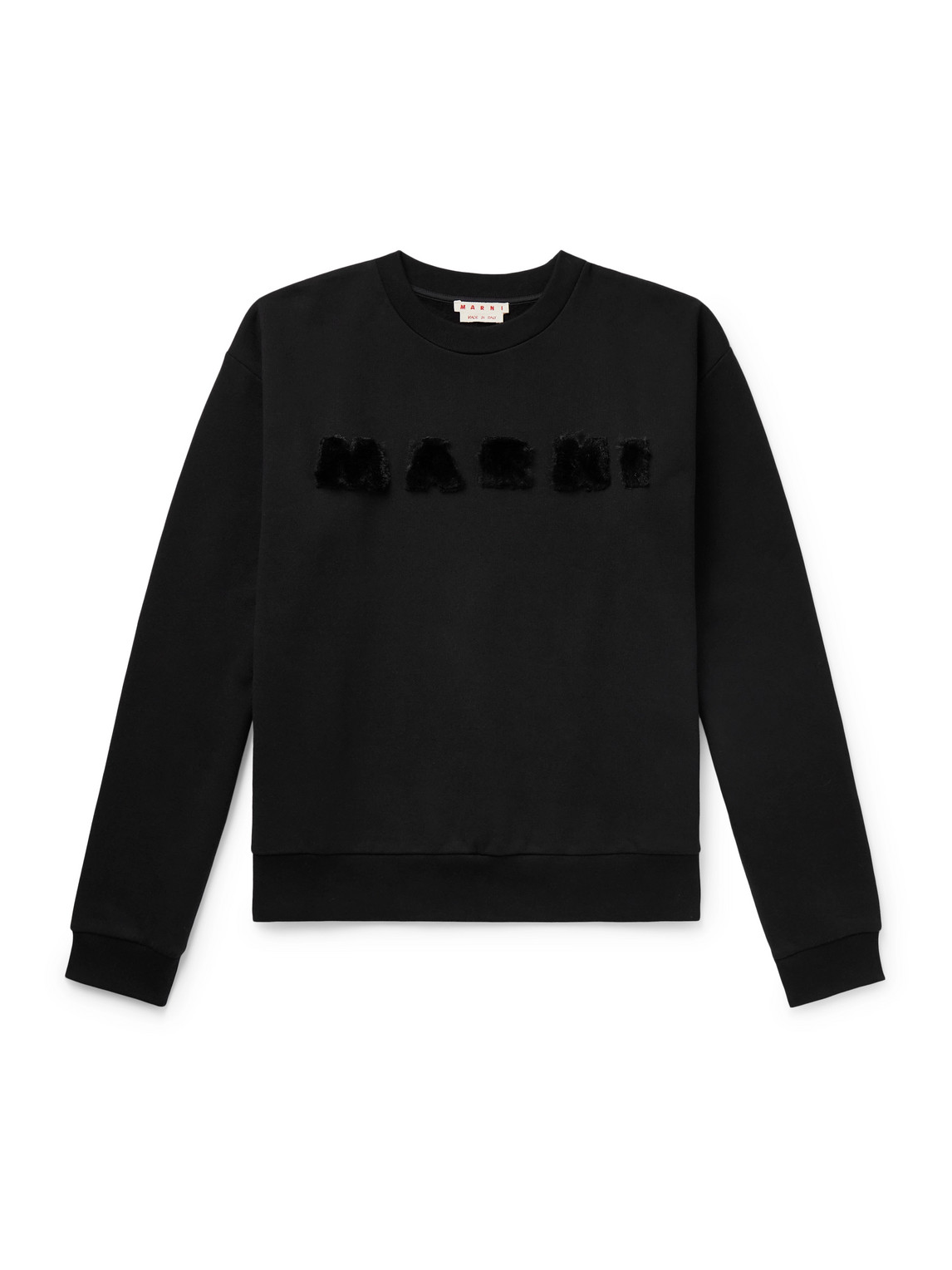 Marni - Logo-Appliquéd Cotton-Jersey Sweatshirt - Men - Black - IT 50