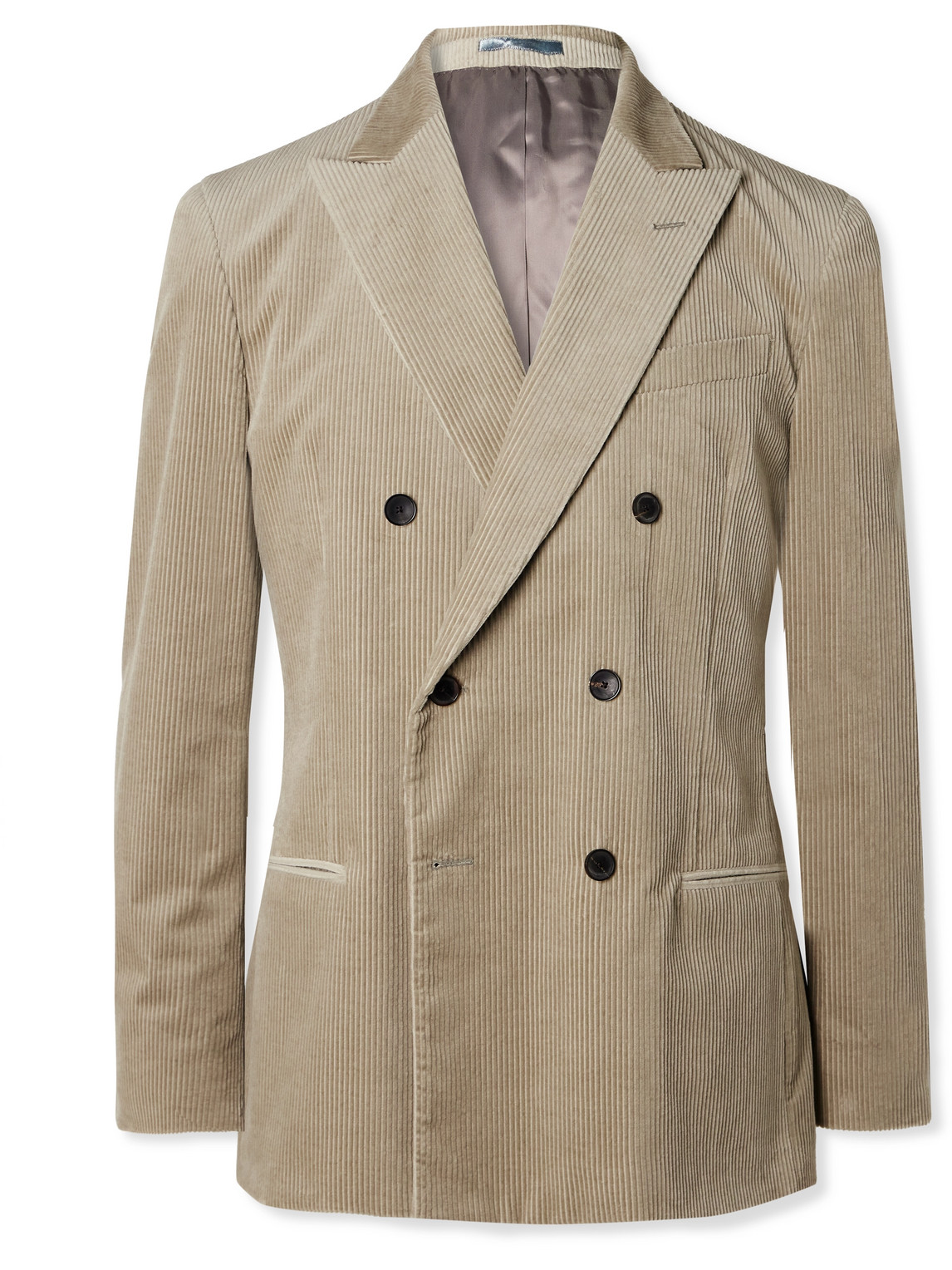 Slim-Fit Double-Breasted Cotton and Cashmere-Blend Corduroy Tuxedo Jacket