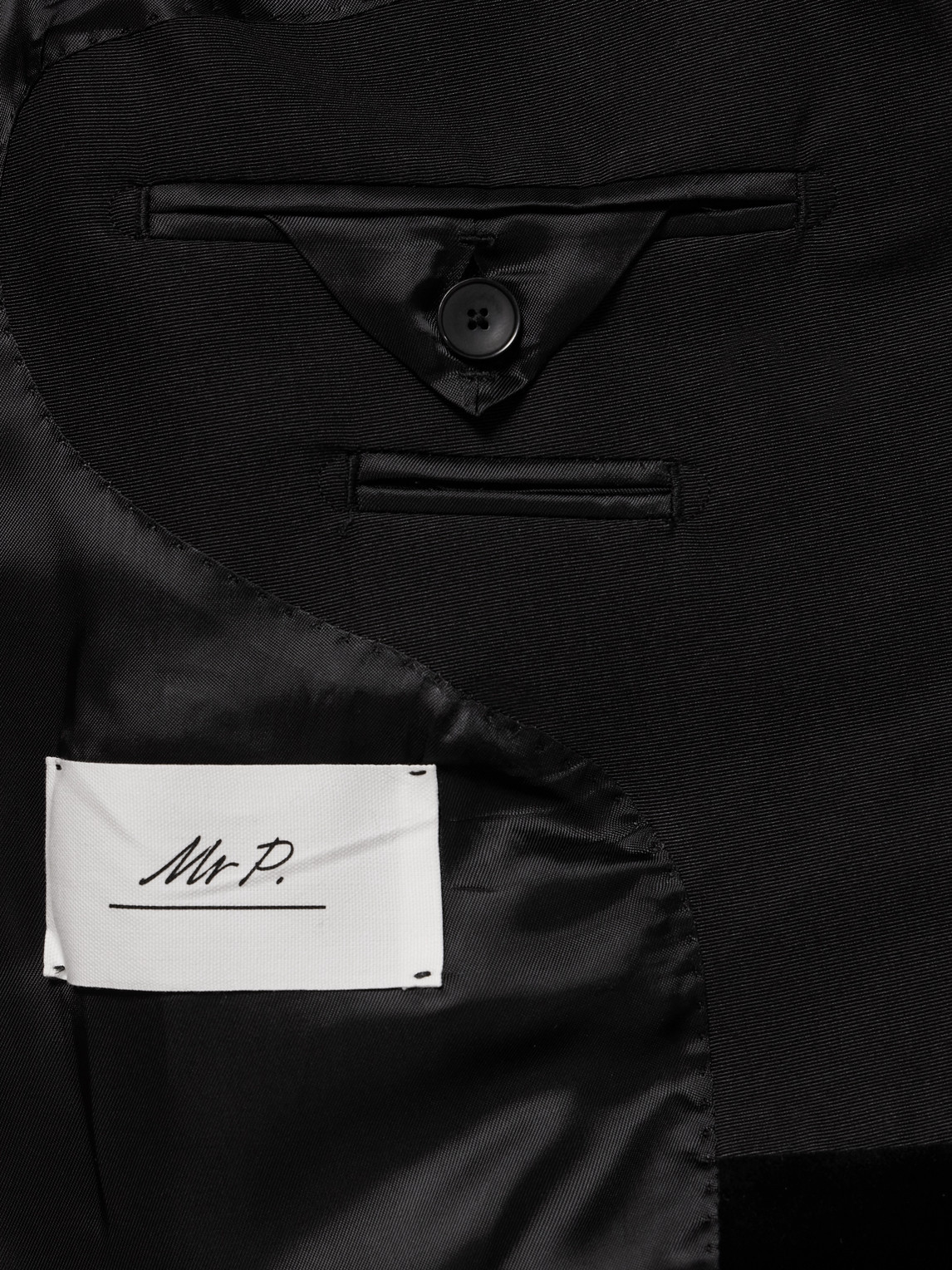 Mr P. - Slim-Fit Twill-Trimmed Cotton-Velvet Tuxedo Jacket