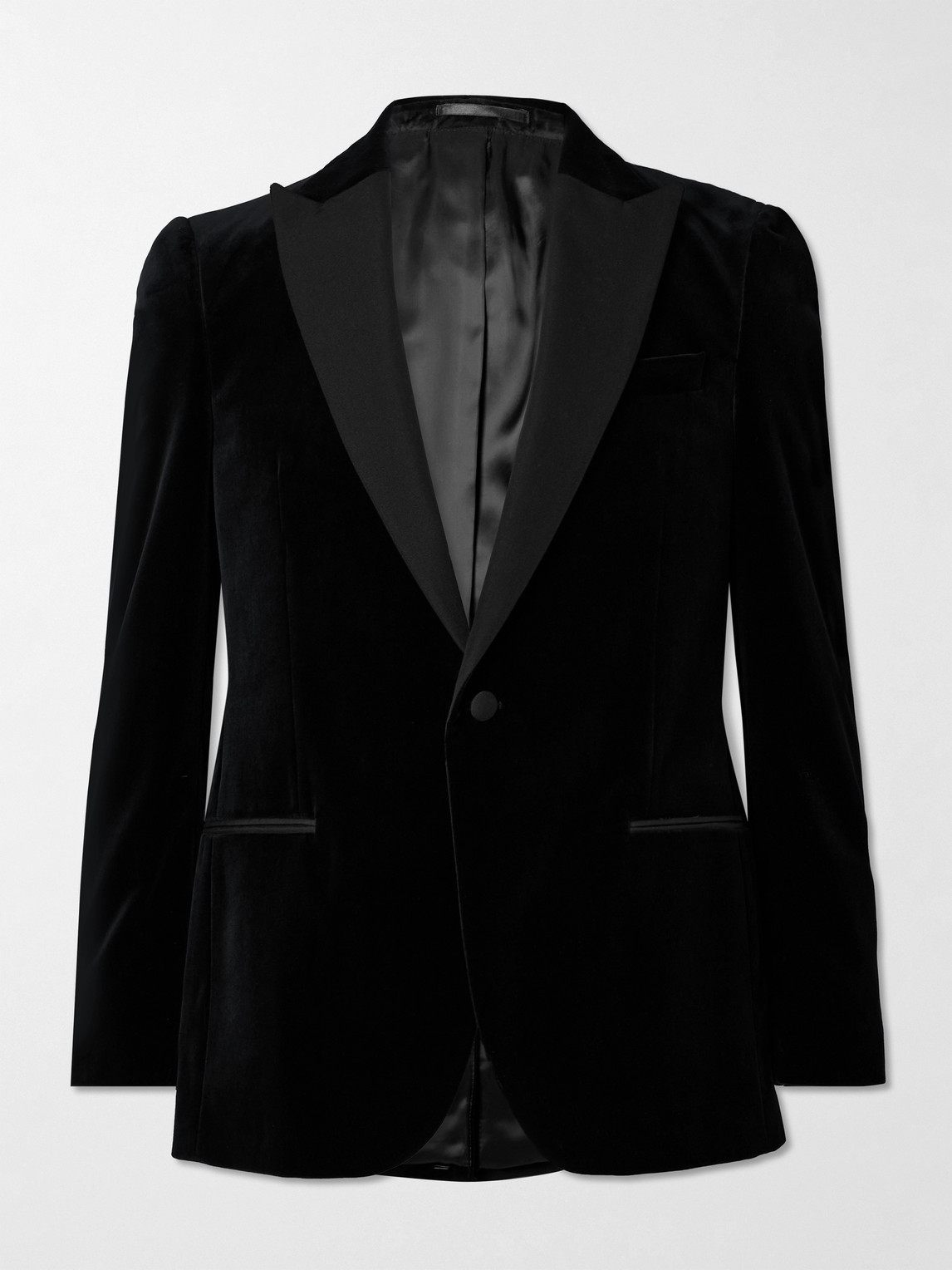 MR P. Slim-Fit Twill-Trimmed Cotton-Velvet Tuxedo Jacket - Men