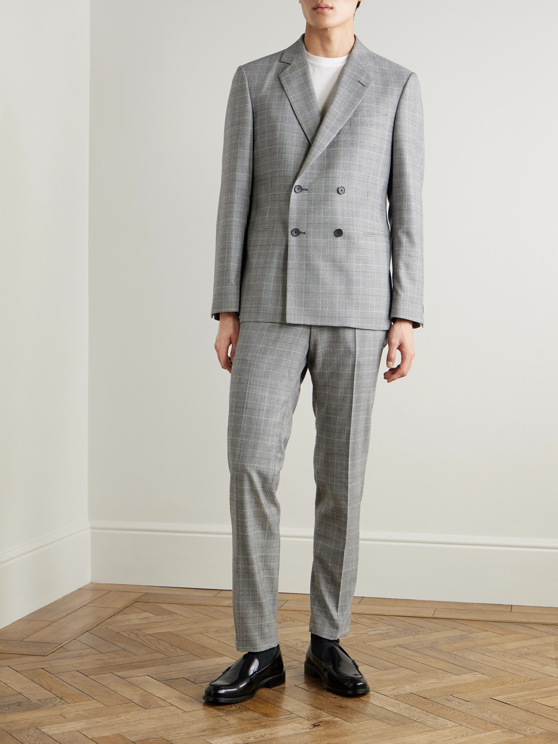 Slim-Fit Prince of Wales Checked Wool-Flannel Suit Trousers — 2