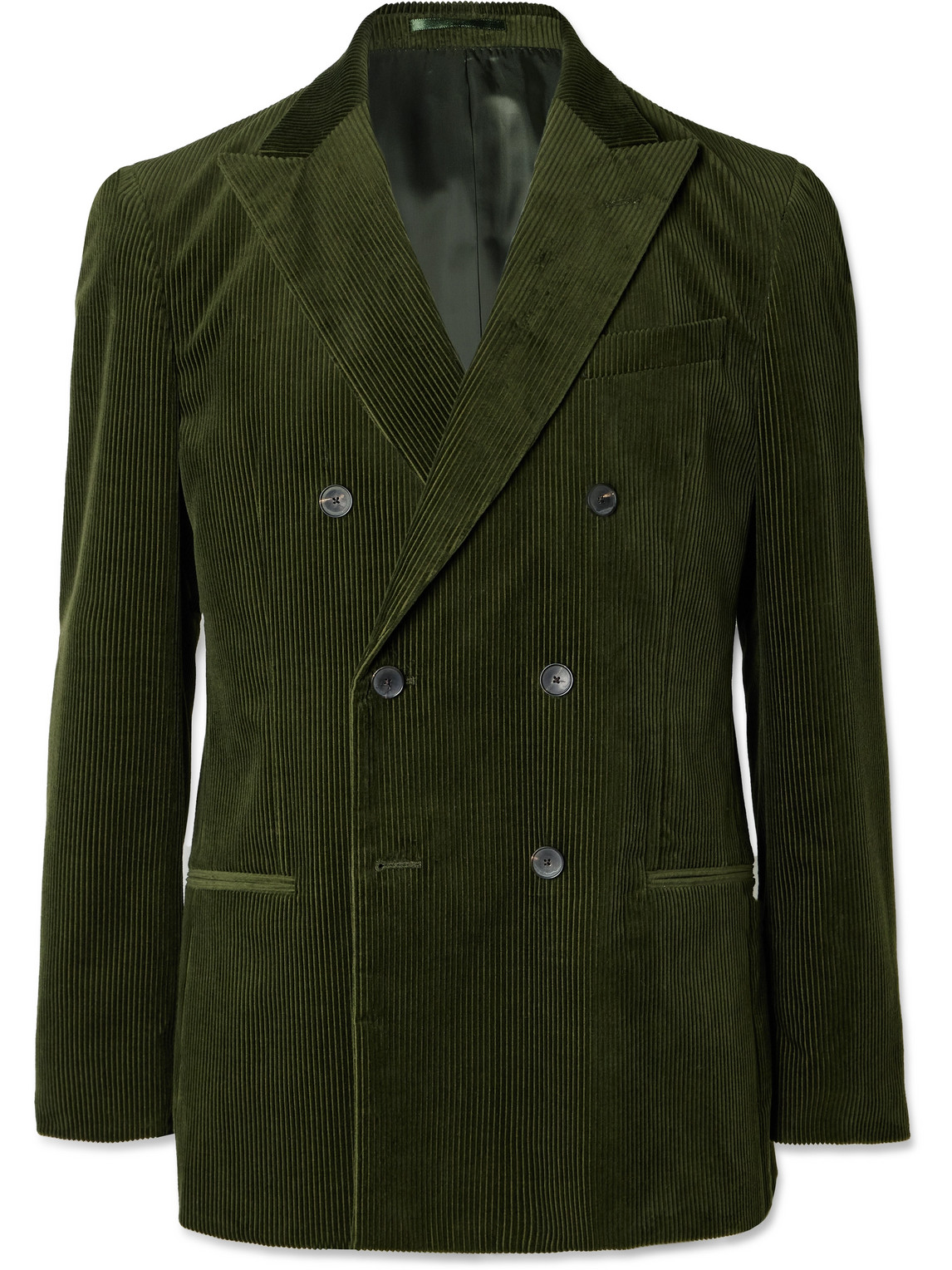 Slim-Fit Double-Breasted Cotton and Cashmere-Blend Corduroy Tuxedo Jacket