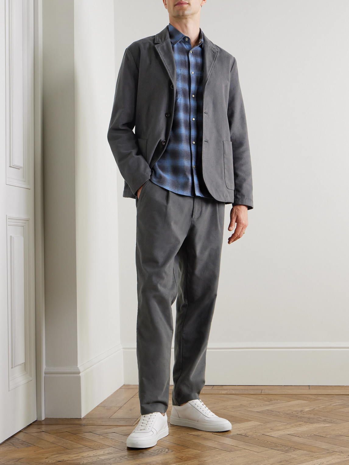Daniel Tapered Pleated Organic Cotton-Blend Moleskin Trousers — 2