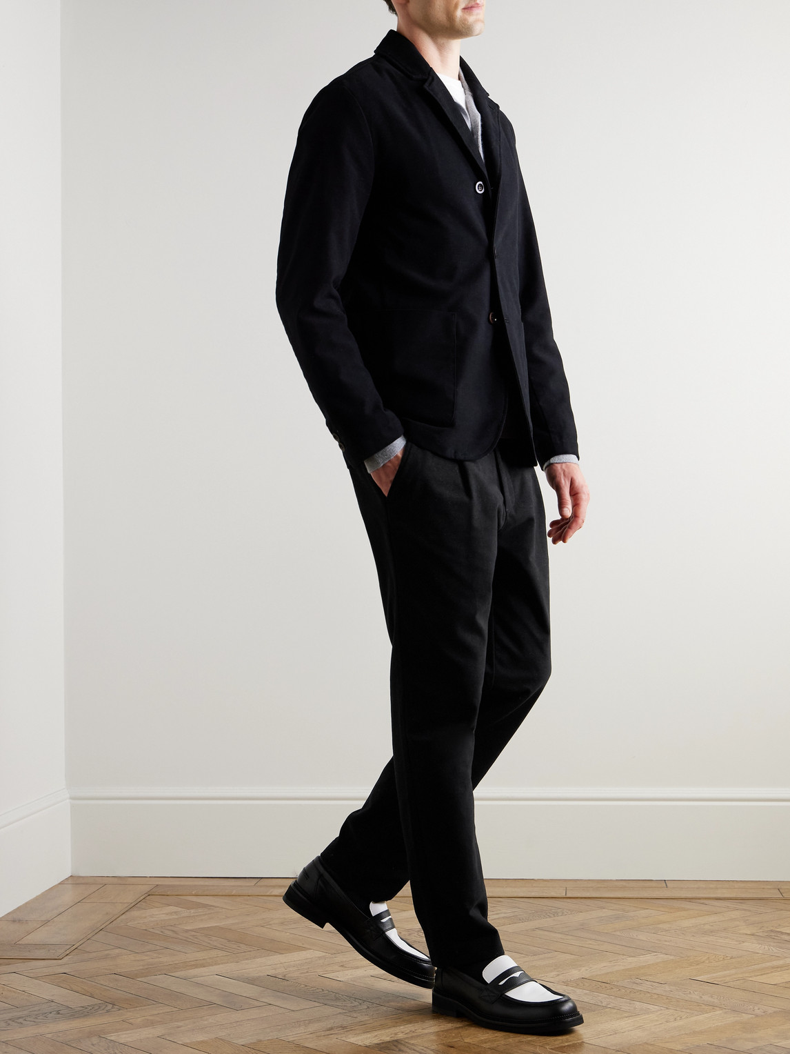Daniel Tapered Pleated Organic Cotton-Blend Moleskin Trousers — 2