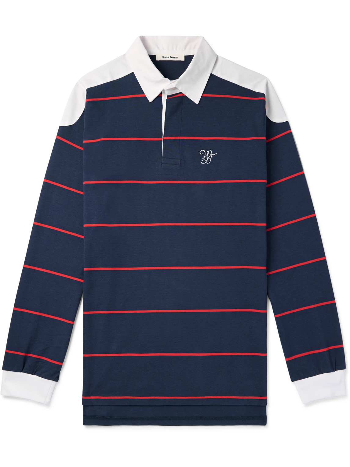 Logo-Embroidered Twill-Trimmed Striped Organic Cotton-Jersey Polo Shirt