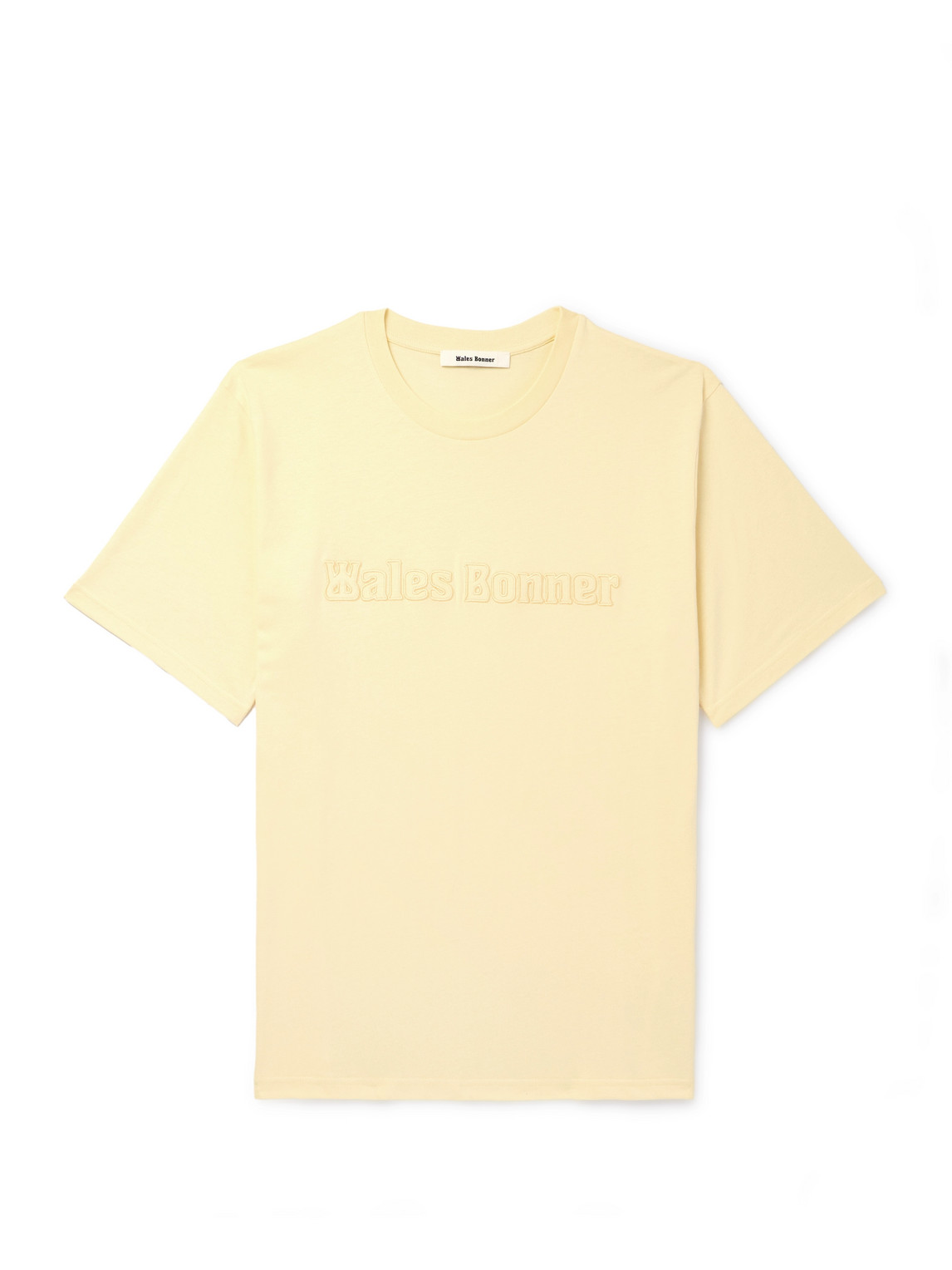 Wales Bonner Embroidered Logo Crewneck T-shirt In Yellow
