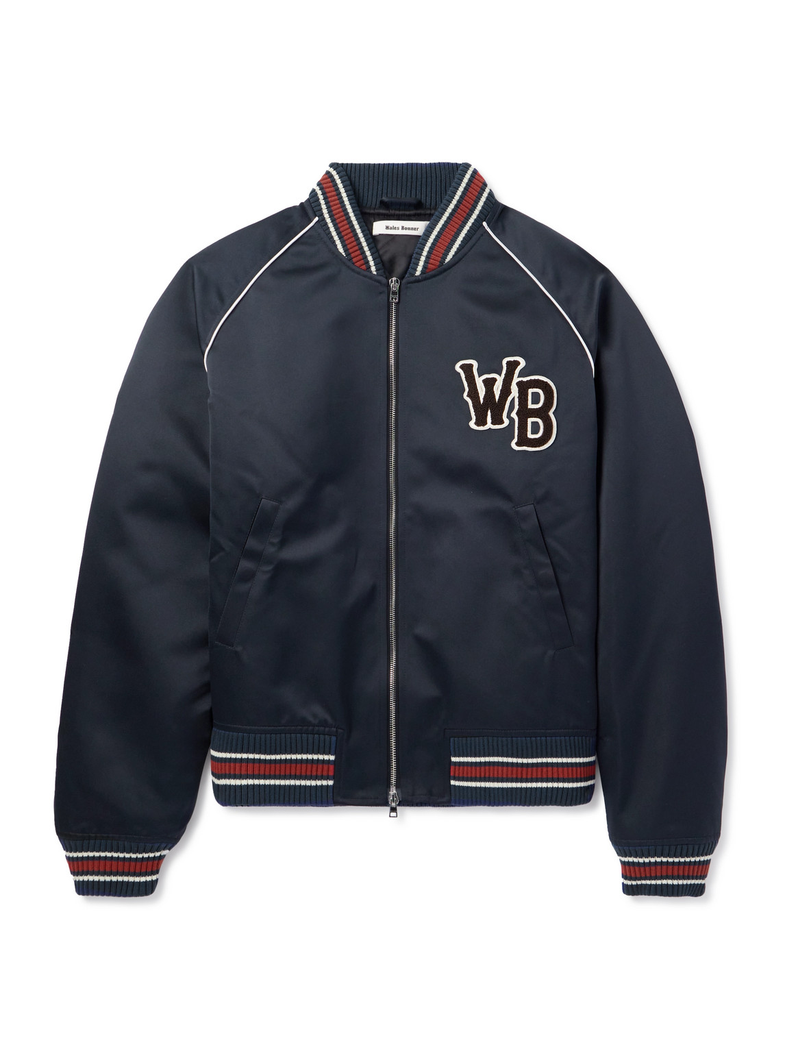 Wales Bonner - Logo-Appliquéd Striped Shell Bomber Jacket - Men - Blue - IT 50
