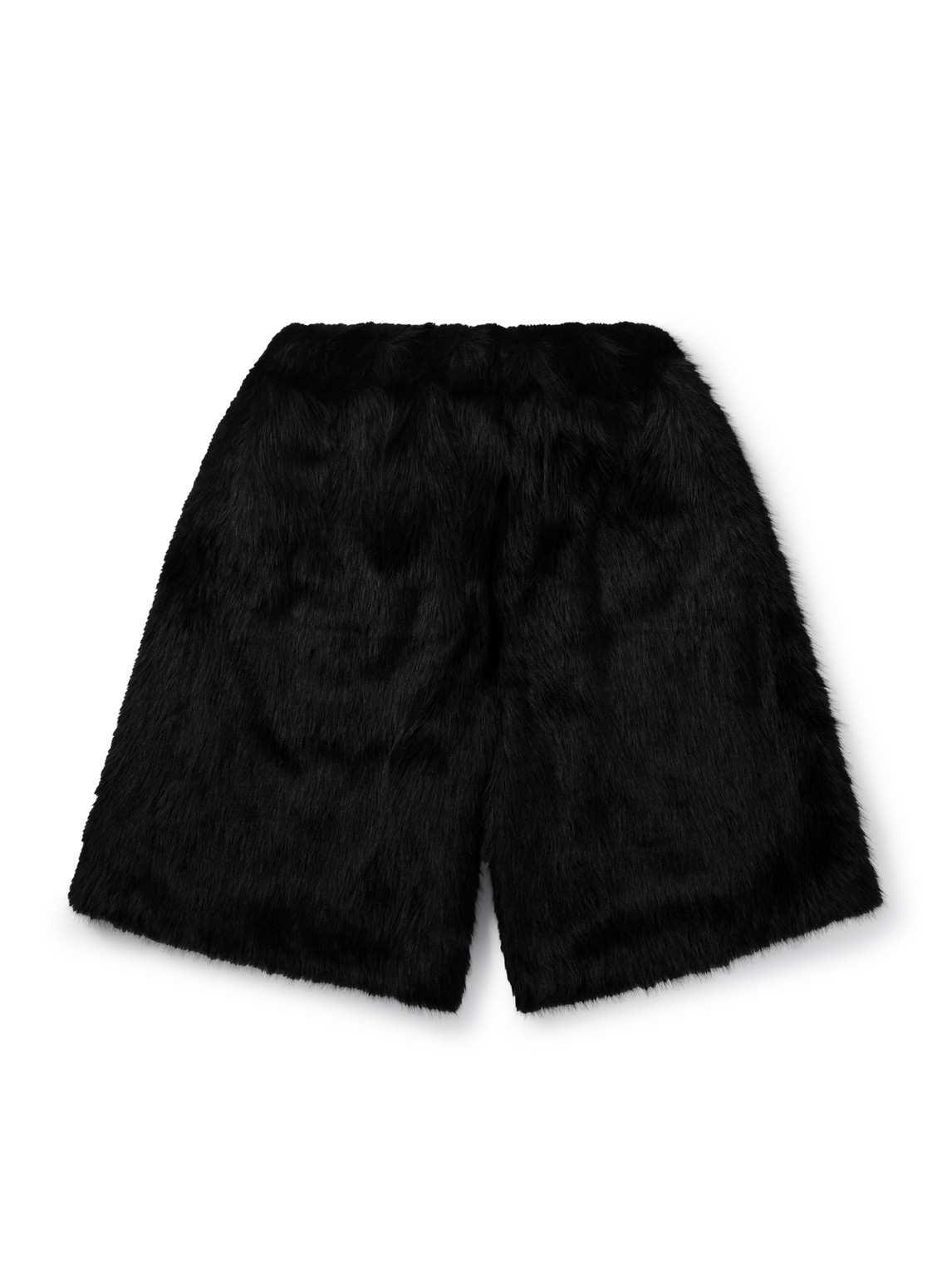 Simone Rocha Faux-fur Boxing Shorts In Black