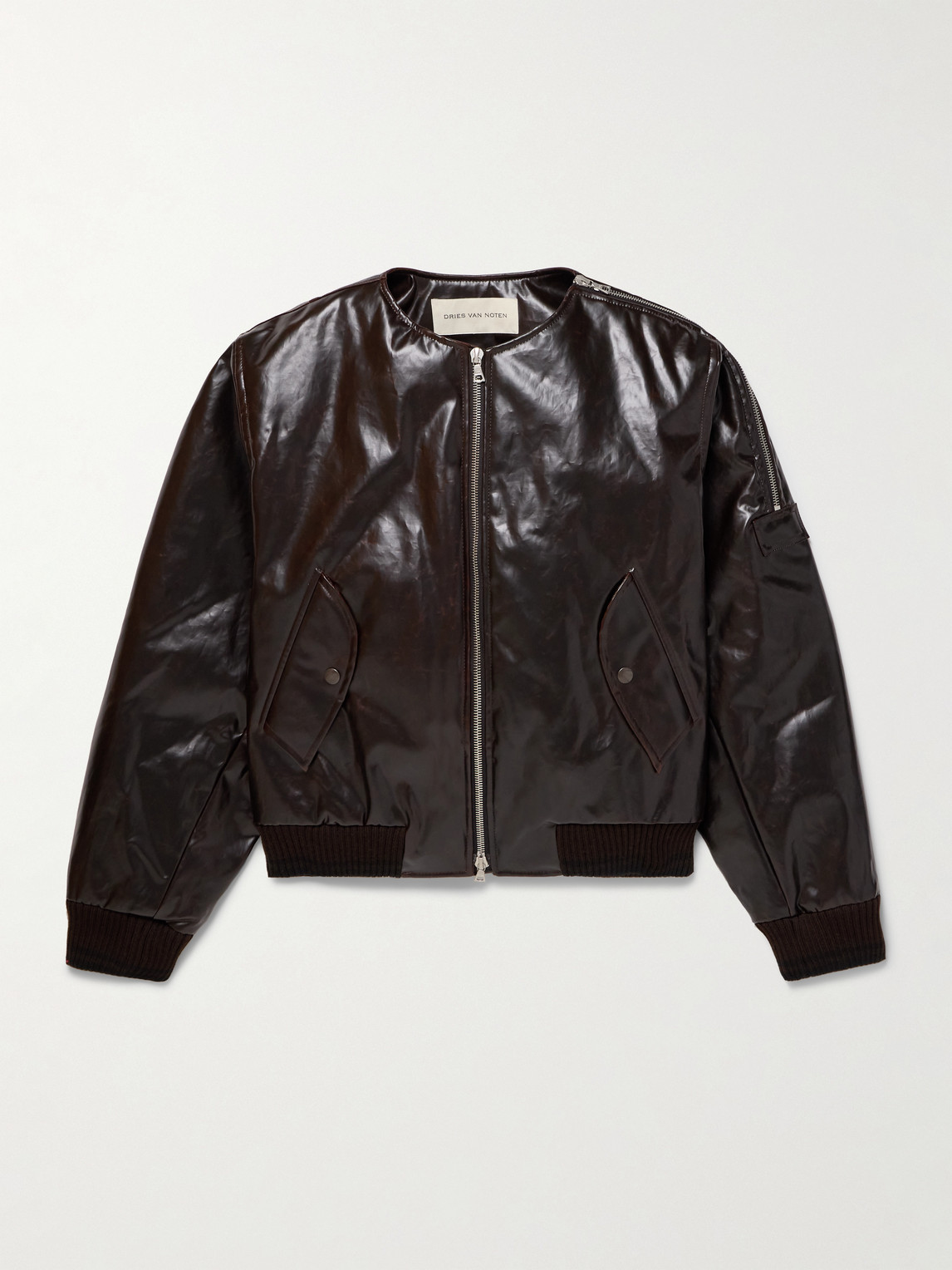 Dries Van Noten Men's Vilmory Embroidered Bomber Jacket Anthracite