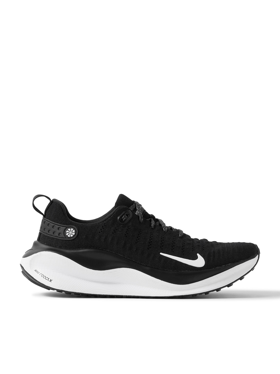 Shop Nike React Infinity Run 4 Rubber-trimmed Flyknit Sneakers In Black