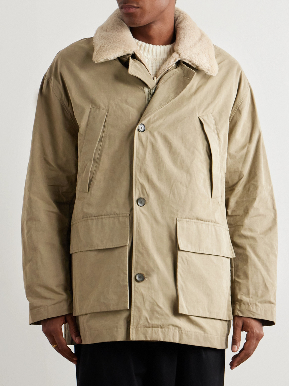 A Kind Of Guise Cebolla Faux Fur-lined Shell Jacket In Neutrals