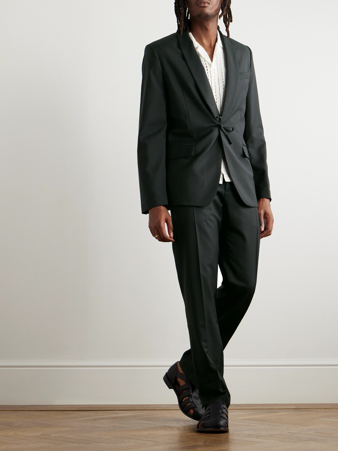 A Kind Of Guise Shinji Virgin Wool And Mohair-blend Suit Jacket In Green