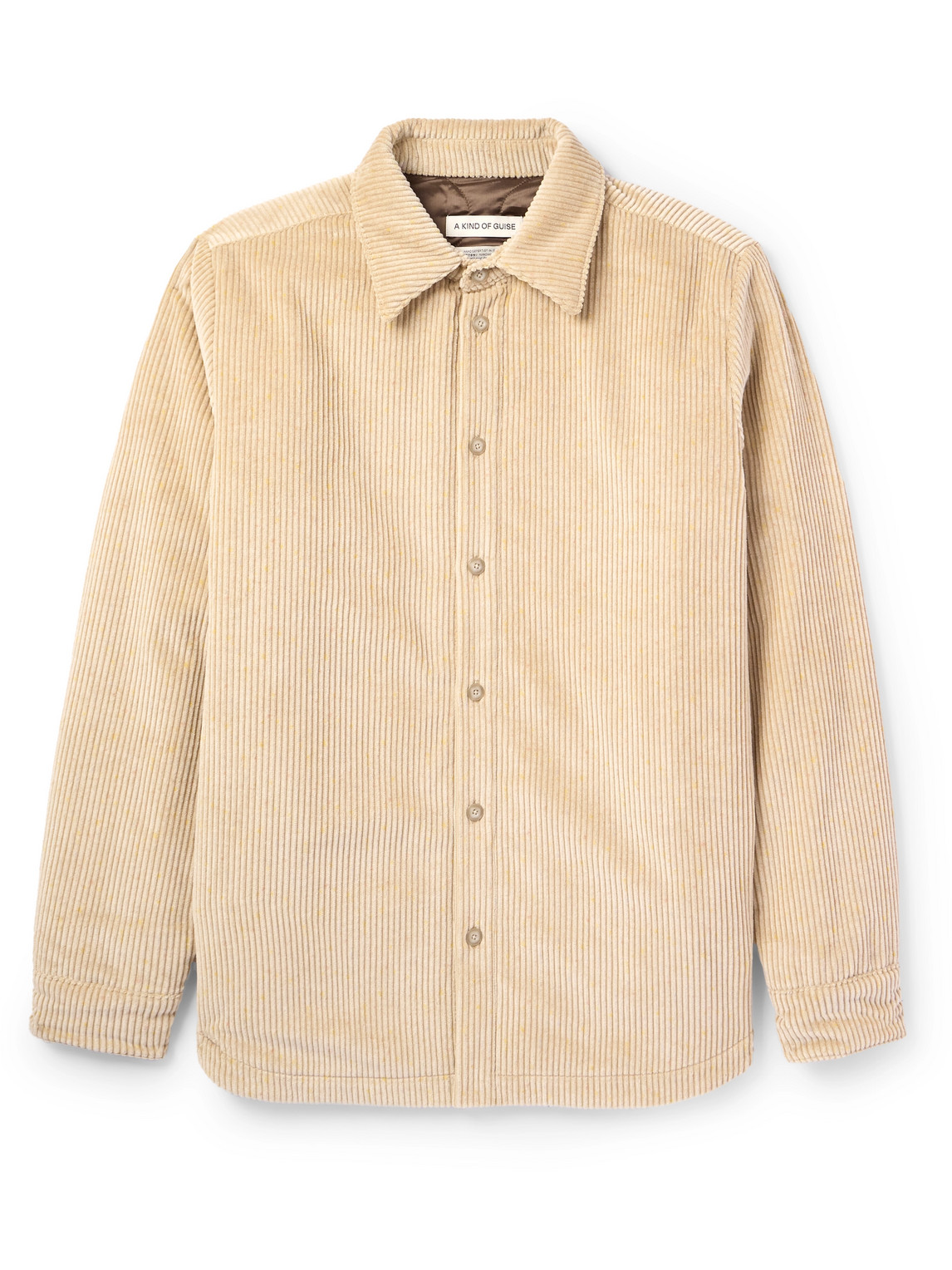 A Kind Of Guise Marani Padded Cotton-corduroy Overshirt In Neutrals