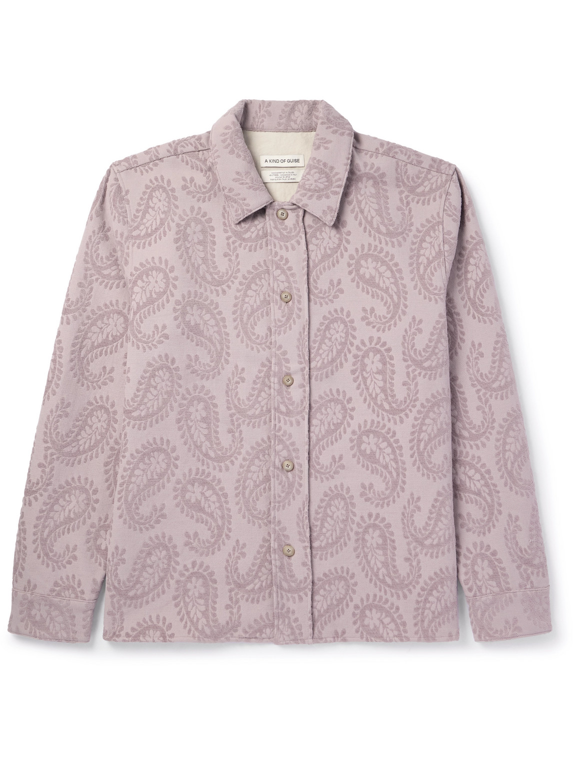 A Kind Of Guise Cullu Paisley Cotton-chenille Overshirt In Purple