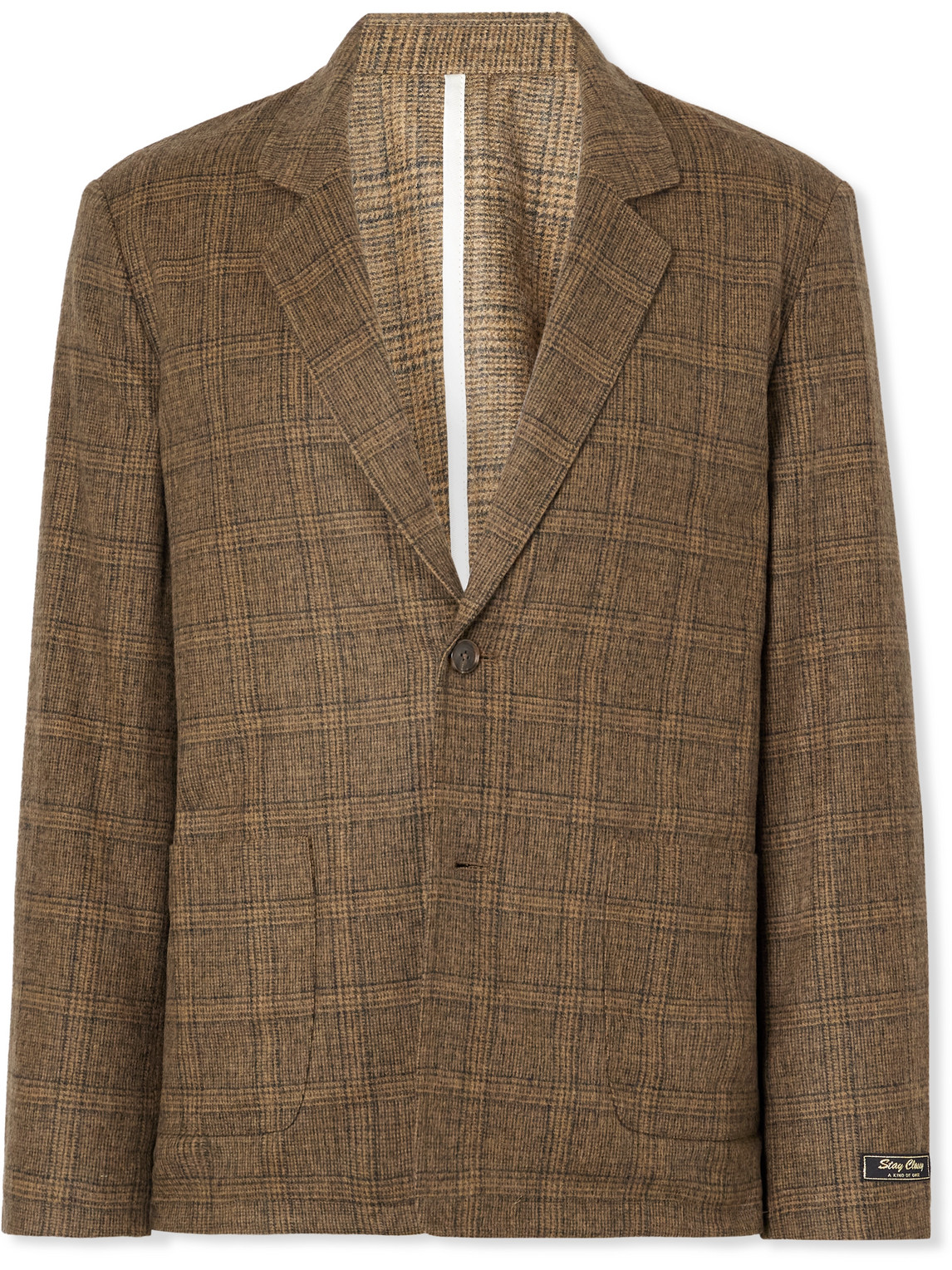 A Kind Of Guise Checked Virgin Wool And Alpaca-blend Suit Jacket In Brown