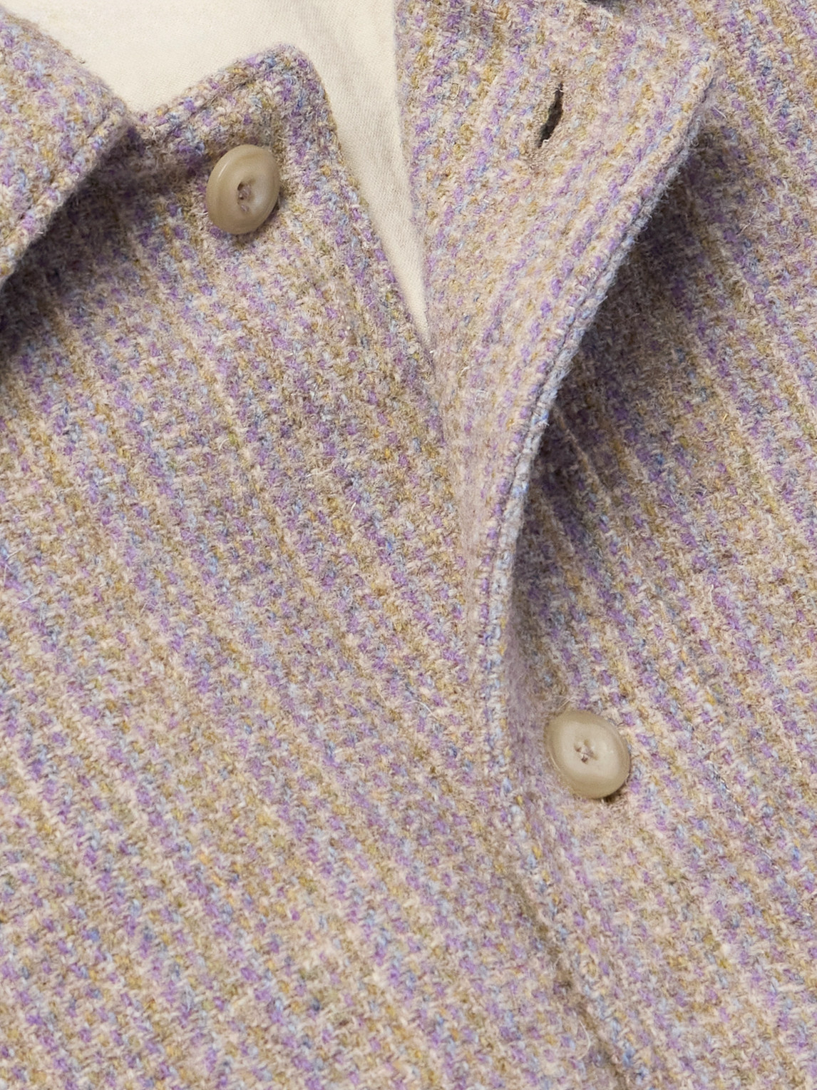 A Kind Of Guise Cullu Striped Wool Overshirt In Neutrals