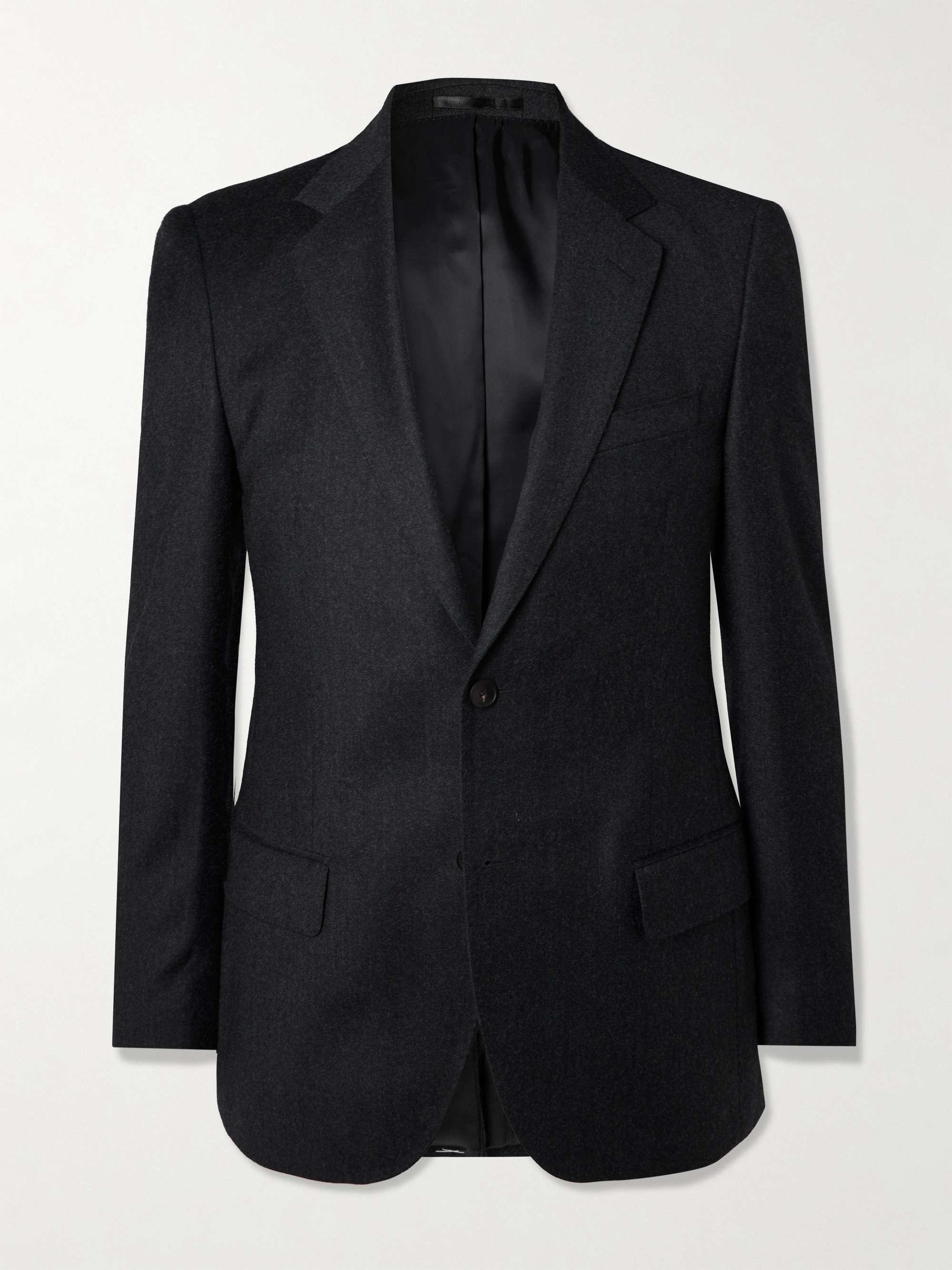 Mr P. Slim Fit Wool Flannel Suit Jacket Men Gray Suits 48