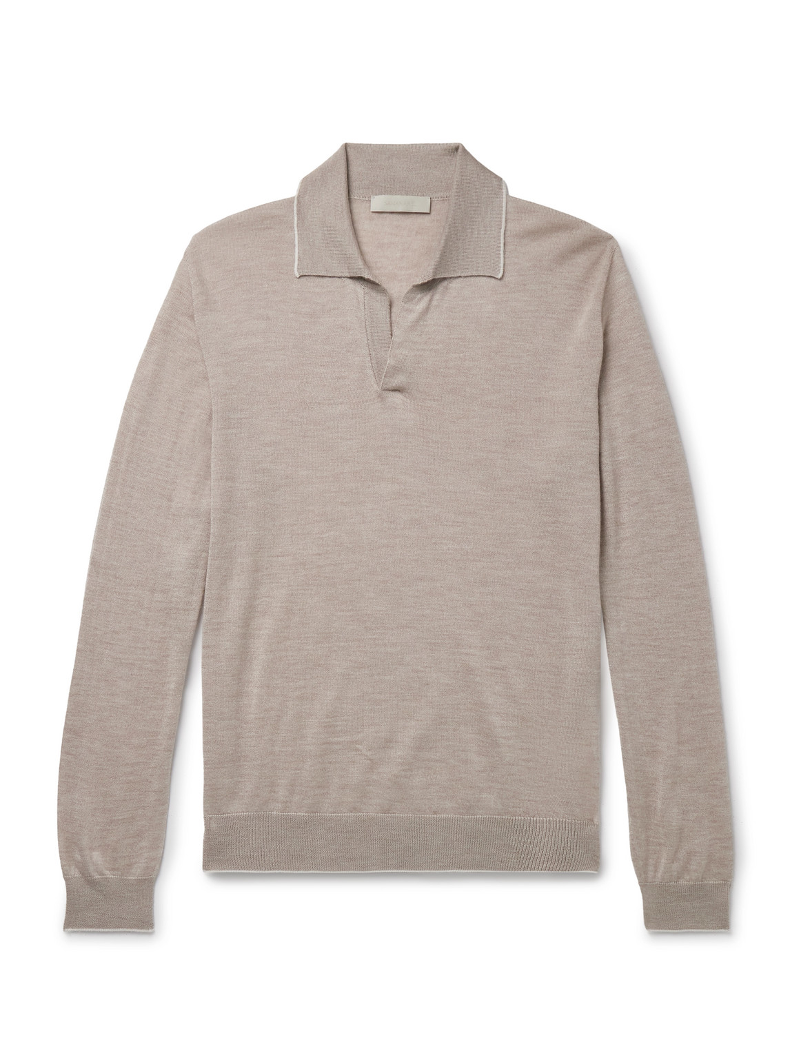 Saman Amel Capell Slim-fit Cashmere And Silk-blend Polo Shirt In Neutrals