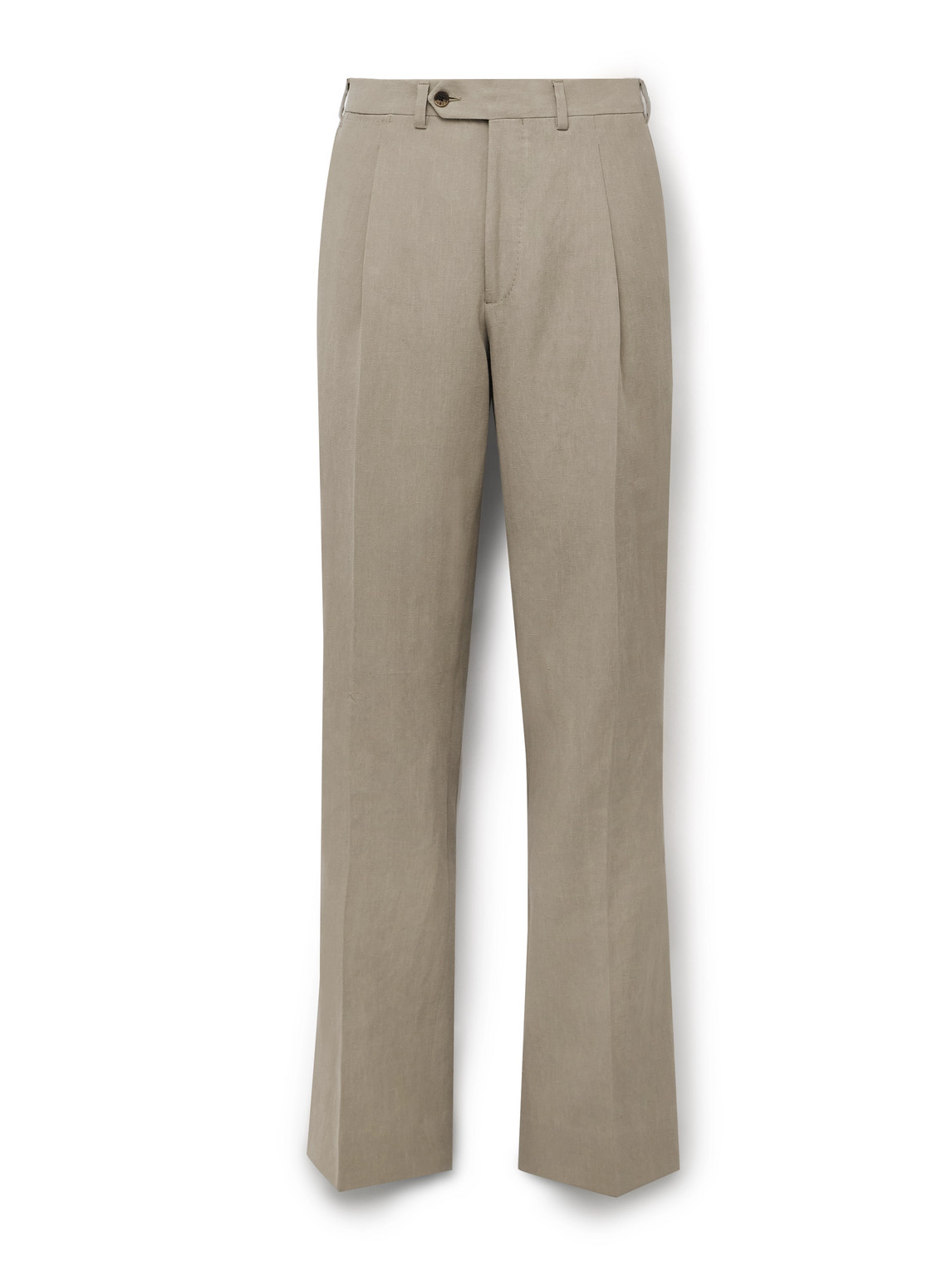 Saman Amel Amo Wide-leg Pleated Linen Suit Trousers In Neutrals