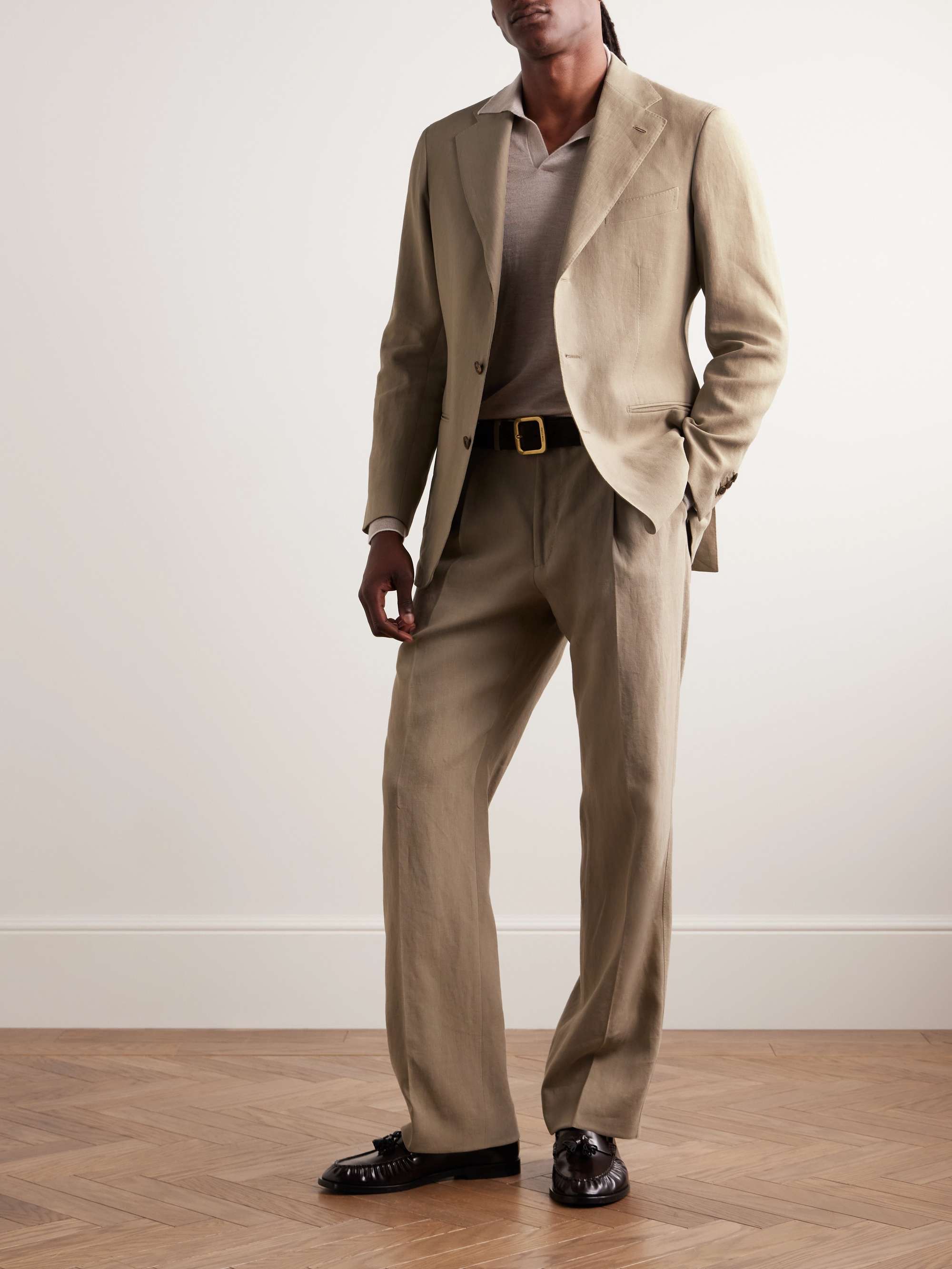 Skinny fit linen suit clearance
