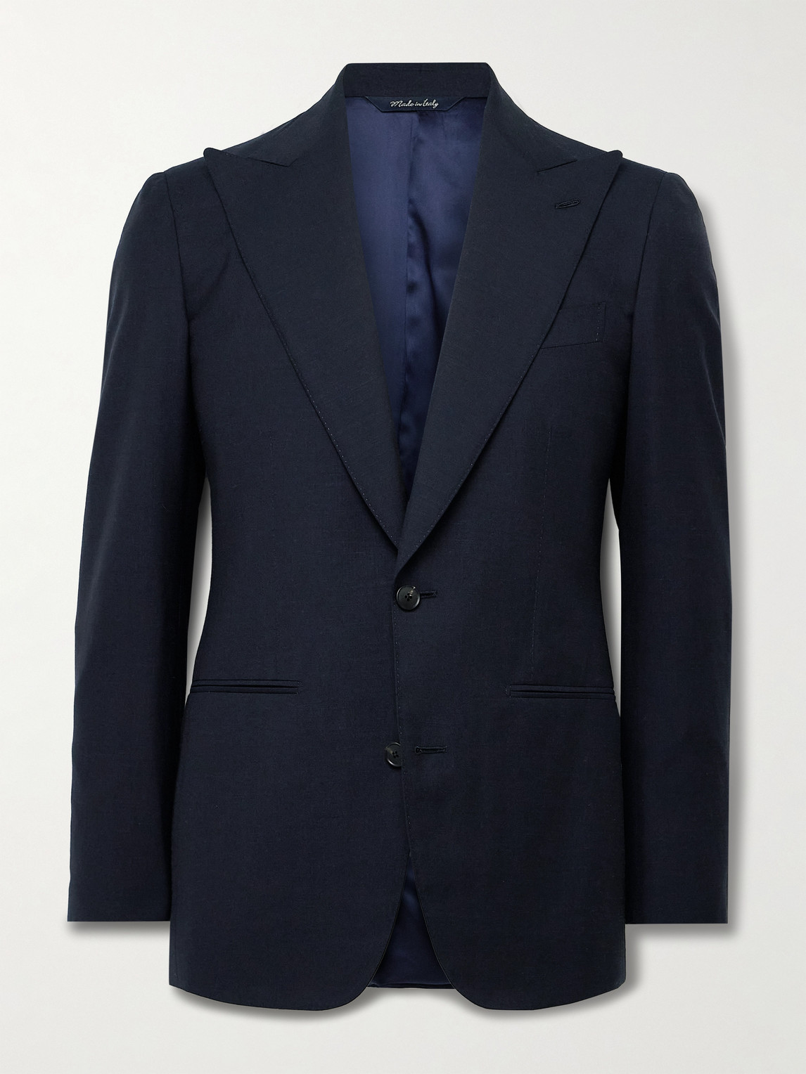 Saman Amel Slim-fit Wool, Linen And Silk-blend Suit Jacket In Blue