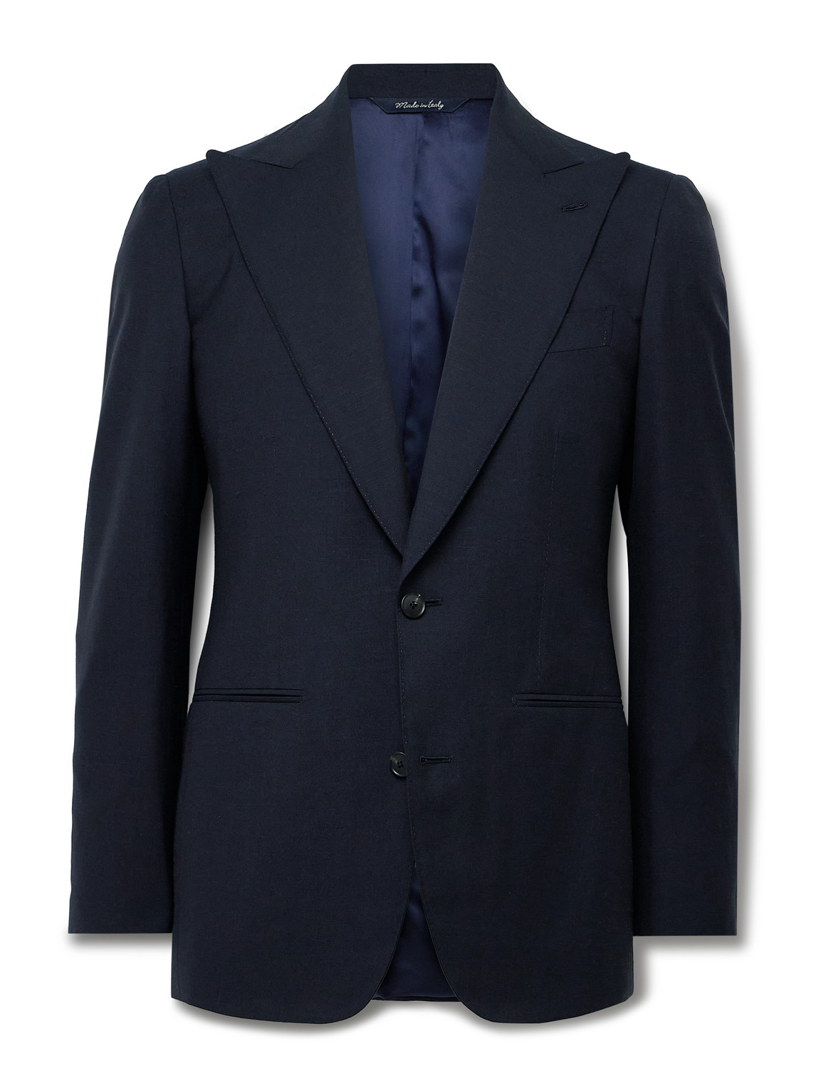 Saman Amel Slim-fit Wool, Linen And Silk-blend Suit Jacket In Blue